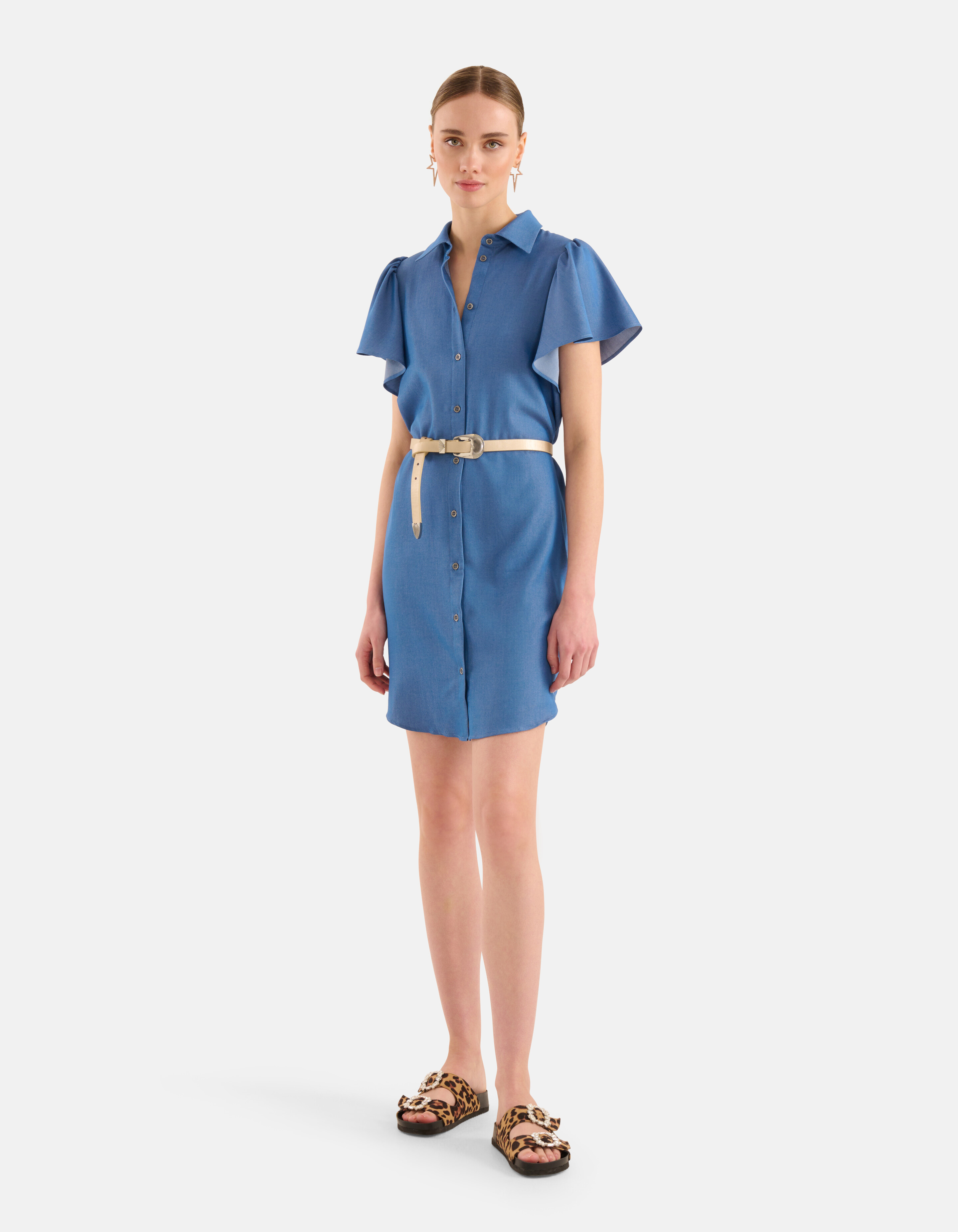 Rüschenkleid Blau SHOEBY WOMEN