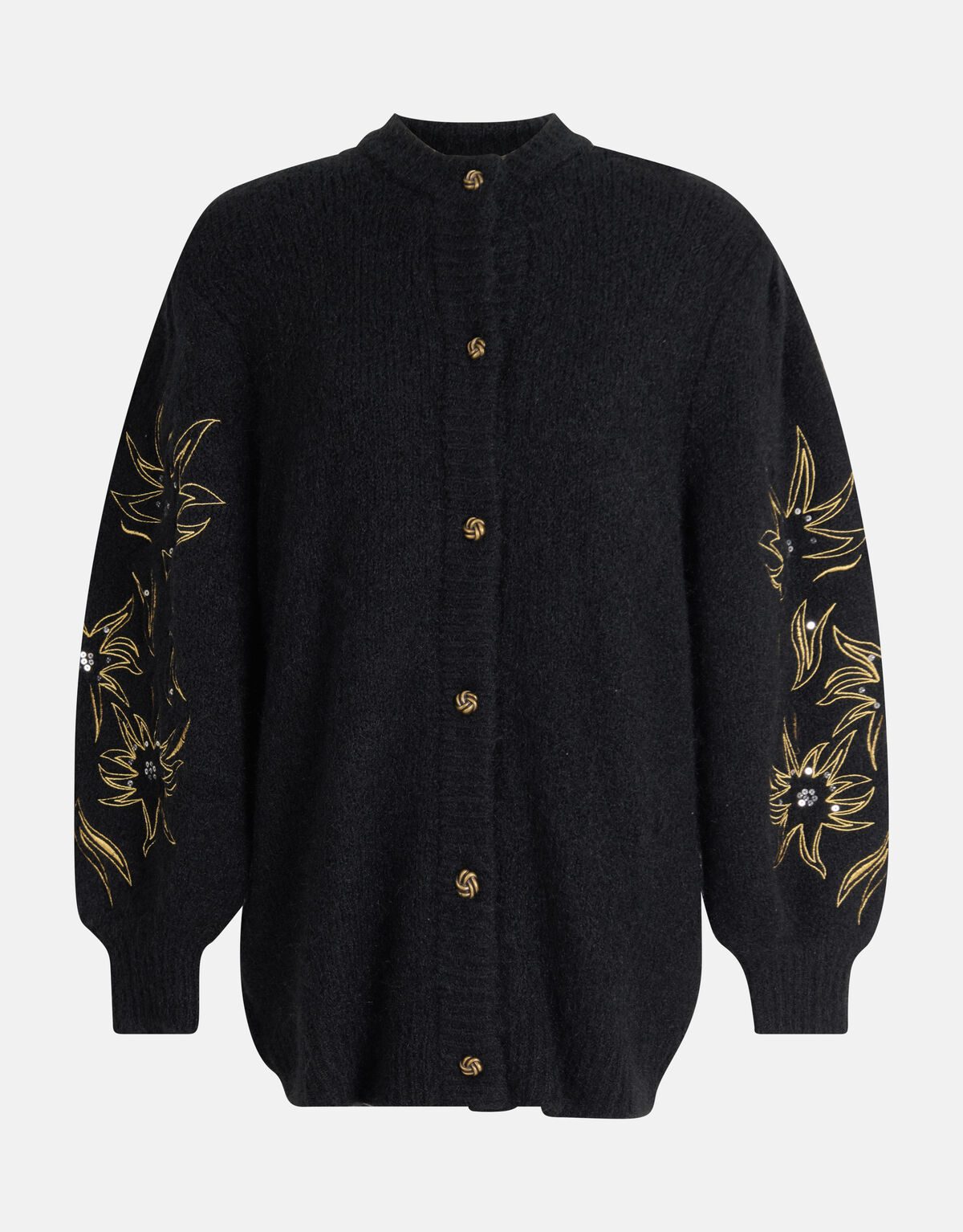 Strickjacke mit Stickerei Schwarz SHOEBY WOMEN