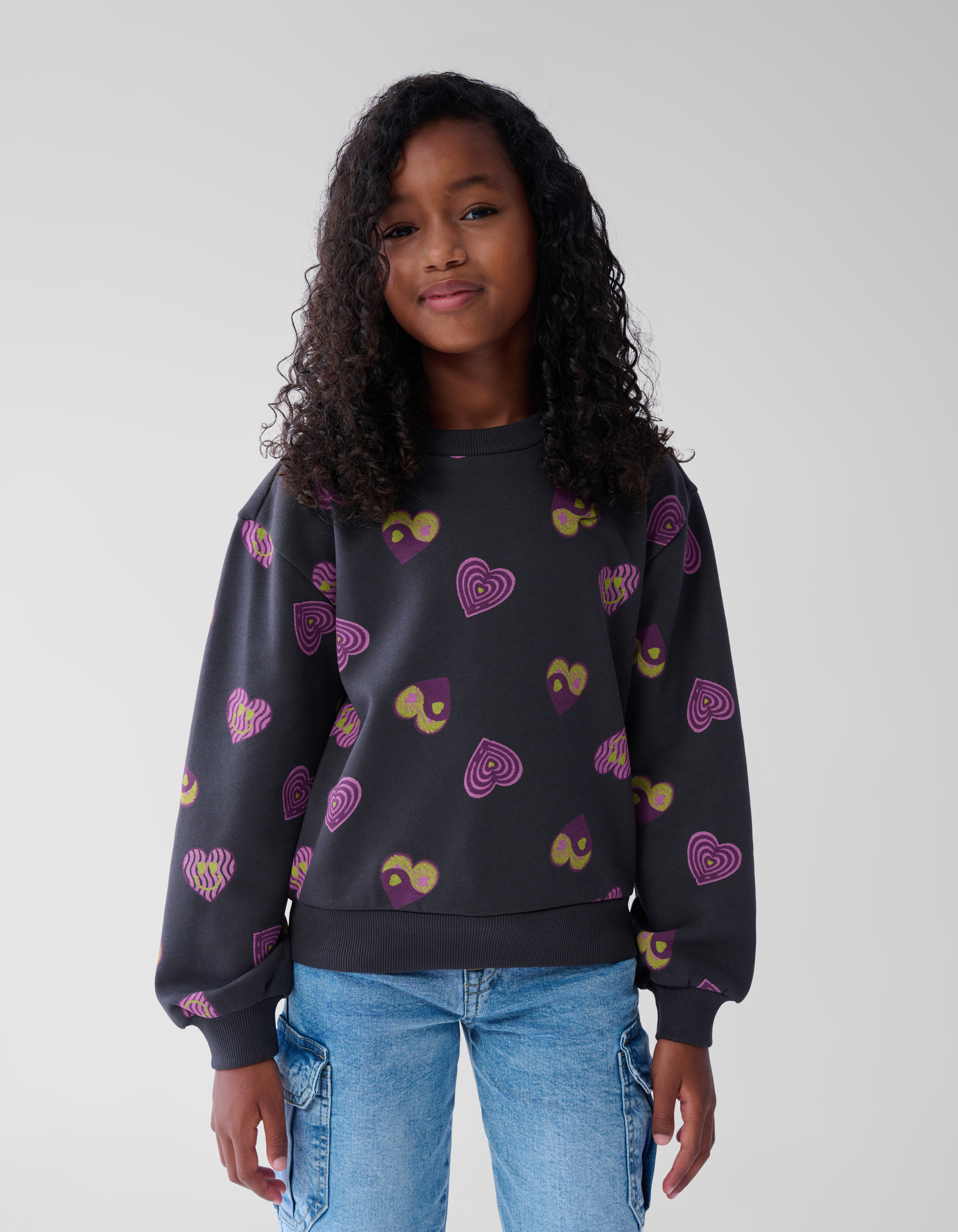 Herz-Pullover Dunkelgrau SHOEBY GIRLS