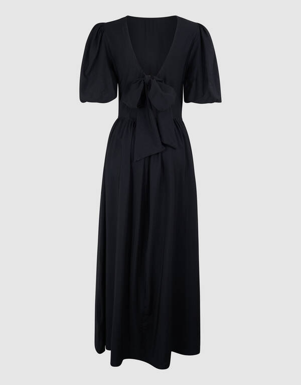 Maxikleid mit Schleife Schwarz SHOEBY WOMEN