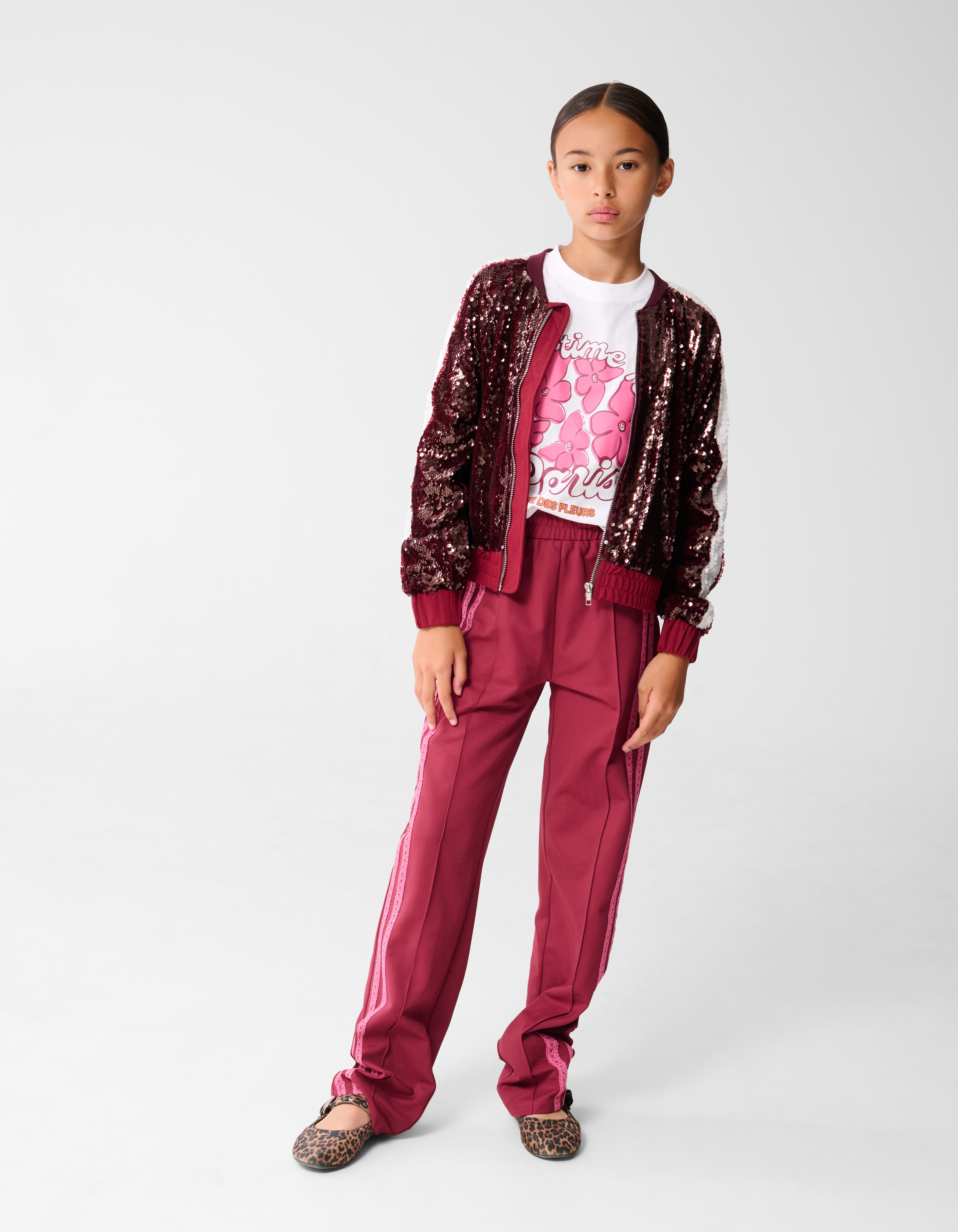 Pailletten Bomber Dunkelrot SHOEBY GIRLS