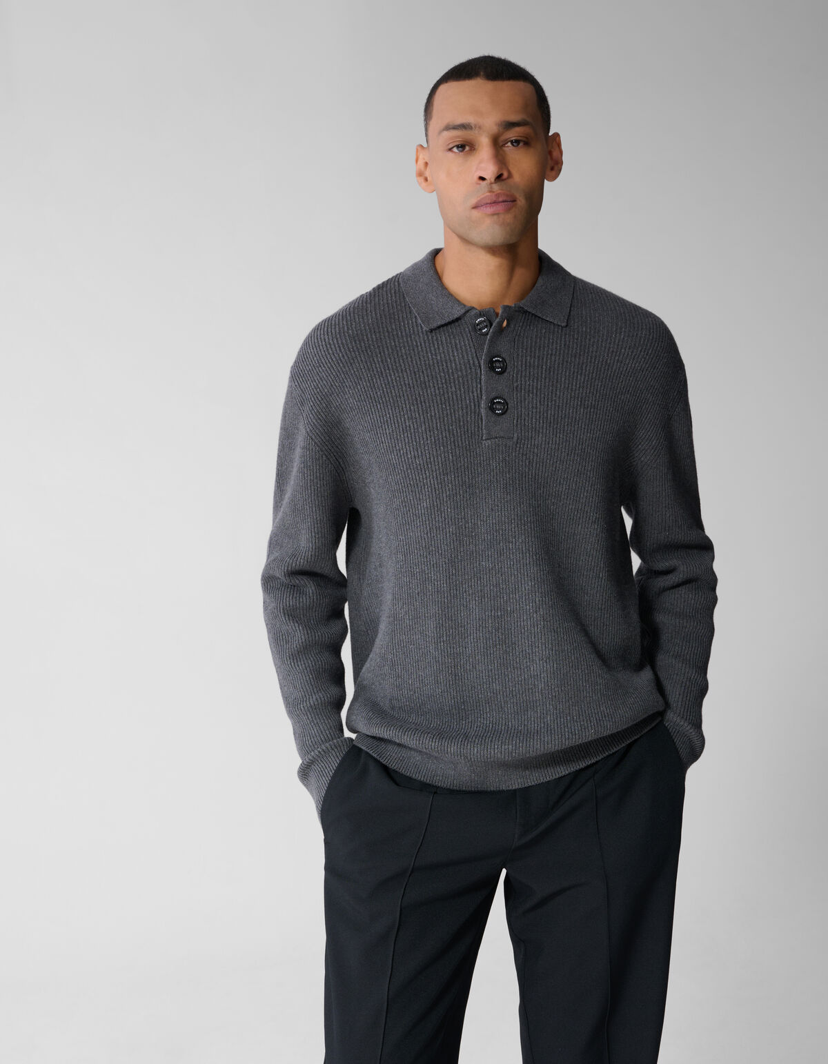 Heavy Strickpolo Grau SHOEBY MEN