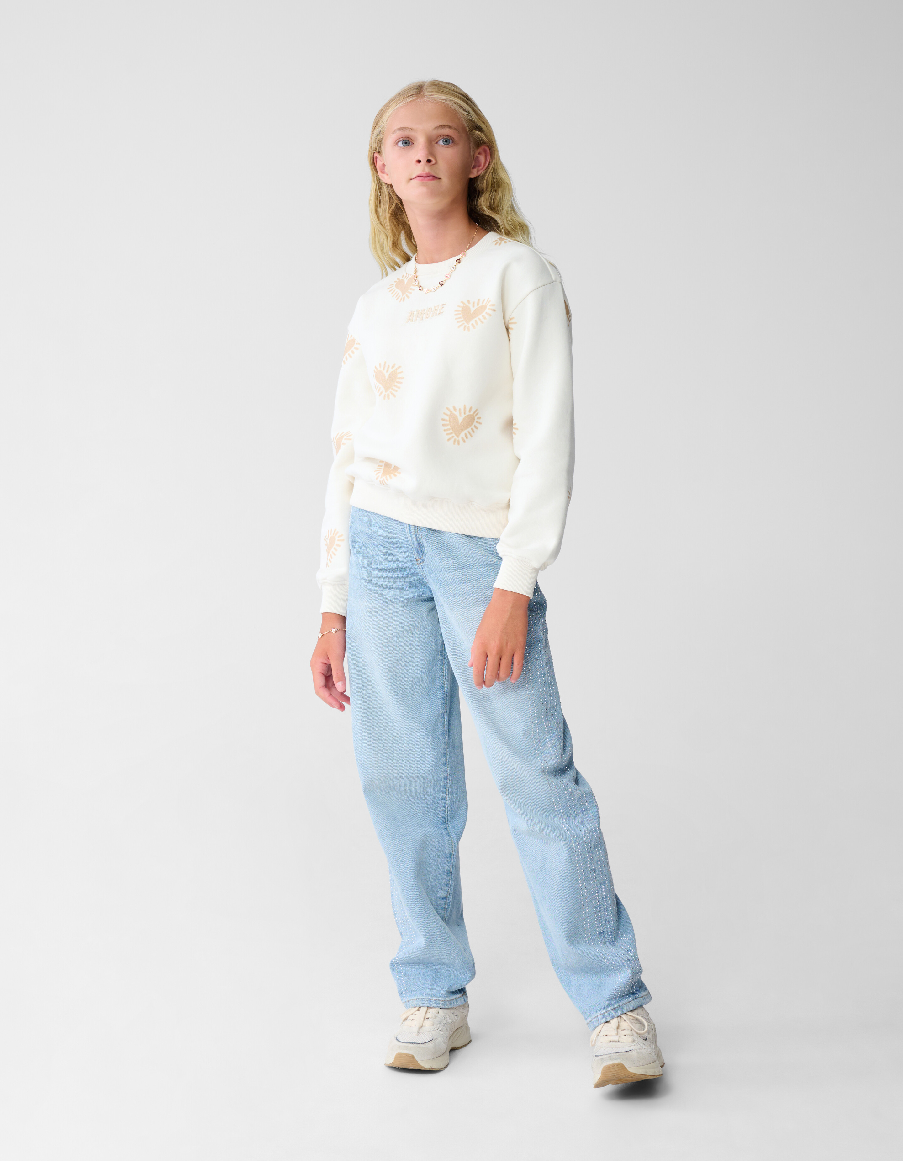 Jeans mit Strass-Finish in Blau SHOEBY GIRLS