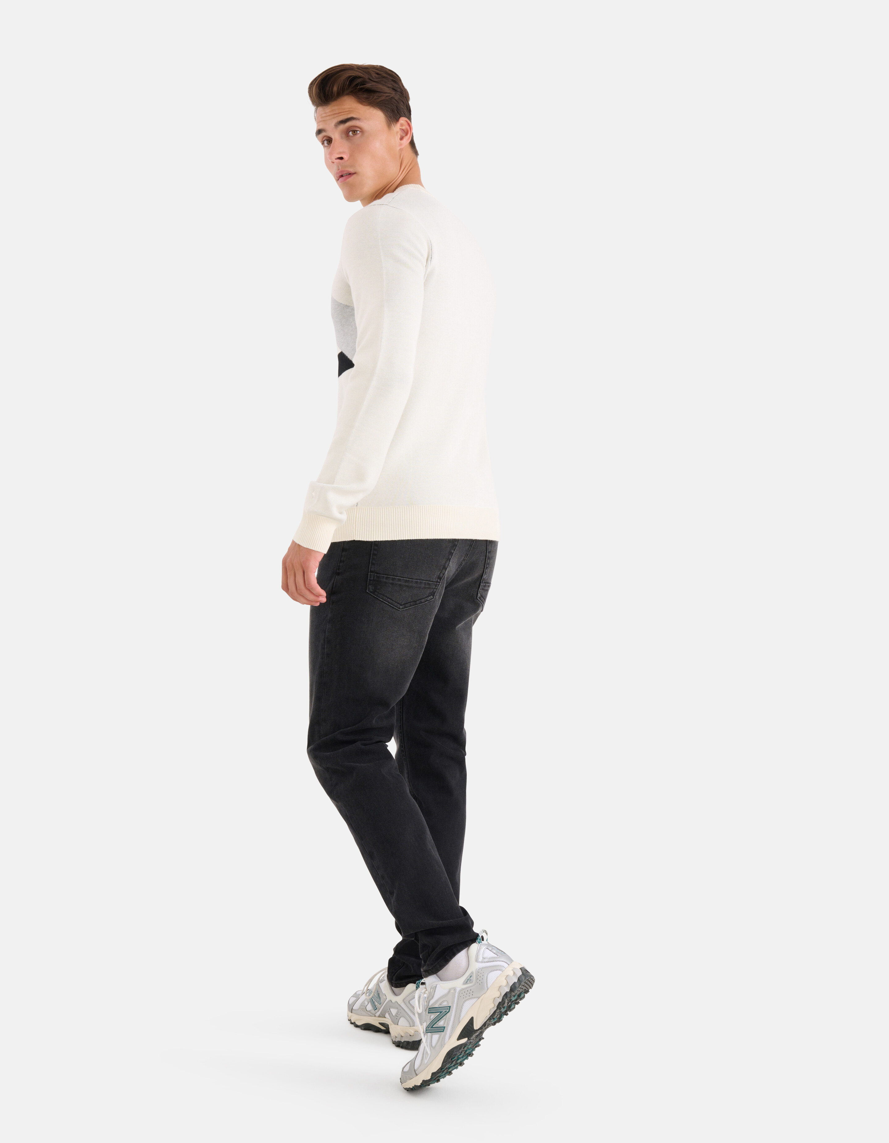 Grafik-Jacquard-Pullover Off White SHOEBY MEN
