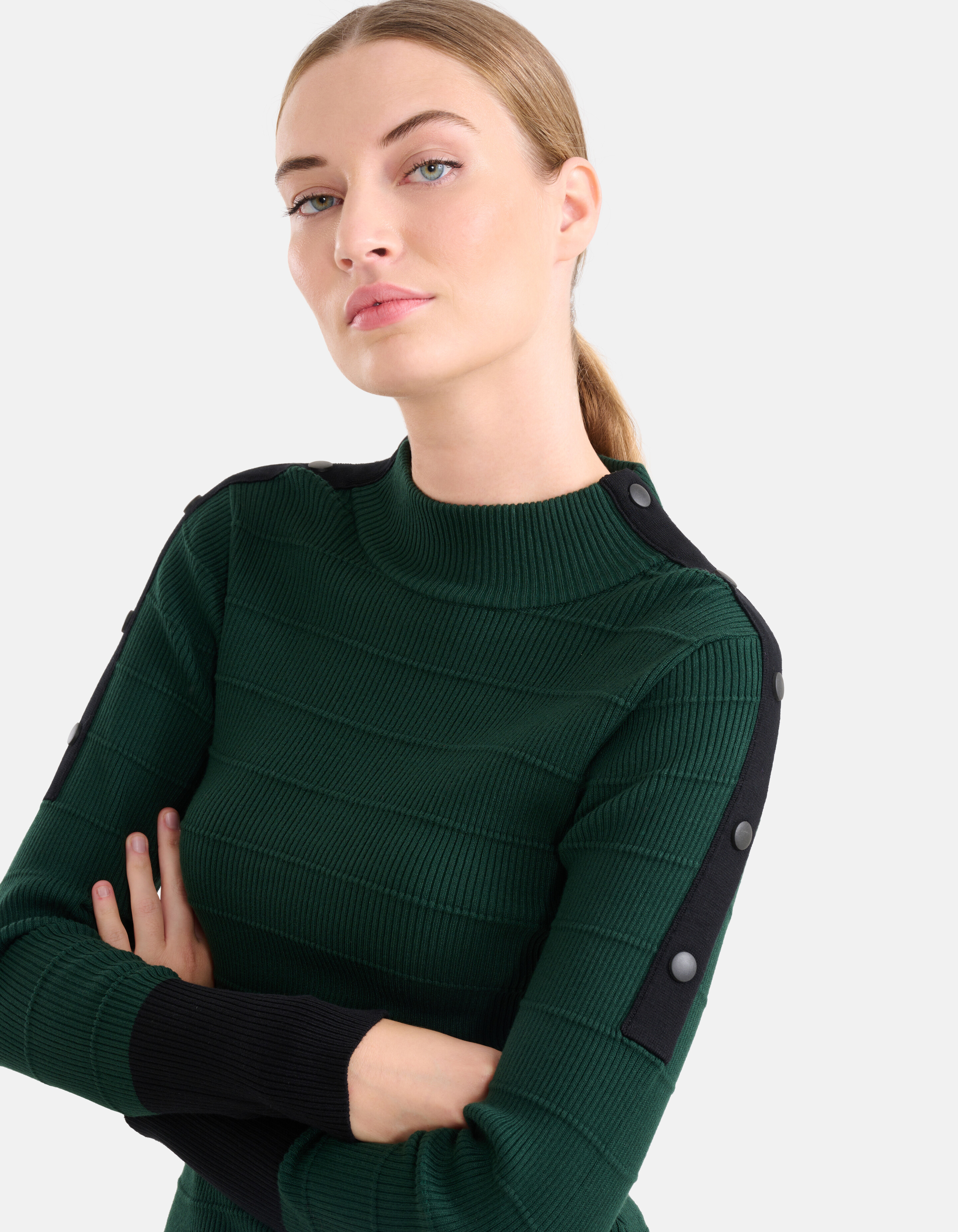 Knopfleiste Pullover Dunkelgrün SHOEBY WOMEN