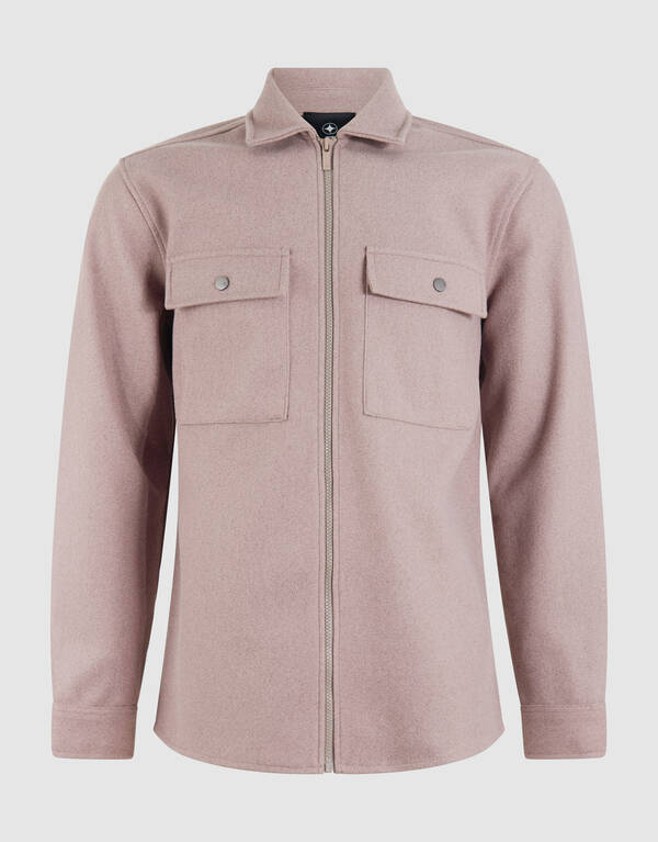 Soft Zip Overshirt Hellbraun SHOEBY MEN