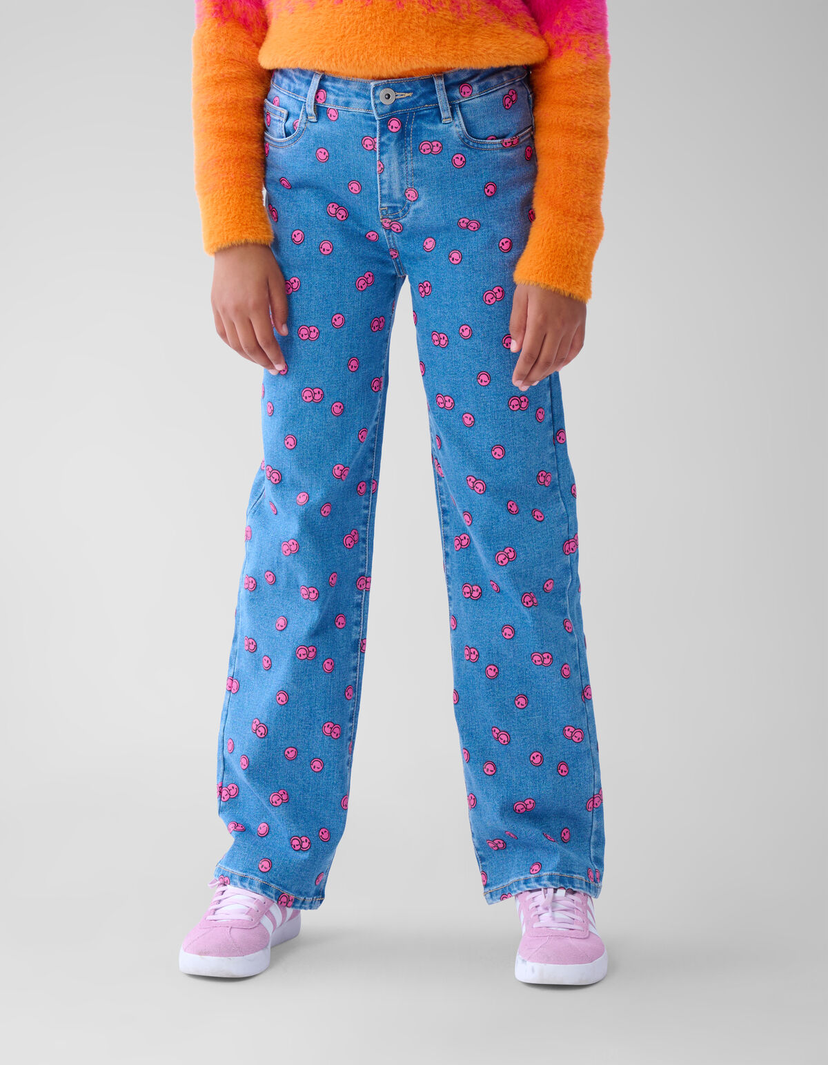 Bedruckte Straight Fit Jeans Blau SHOEBY GIRLS