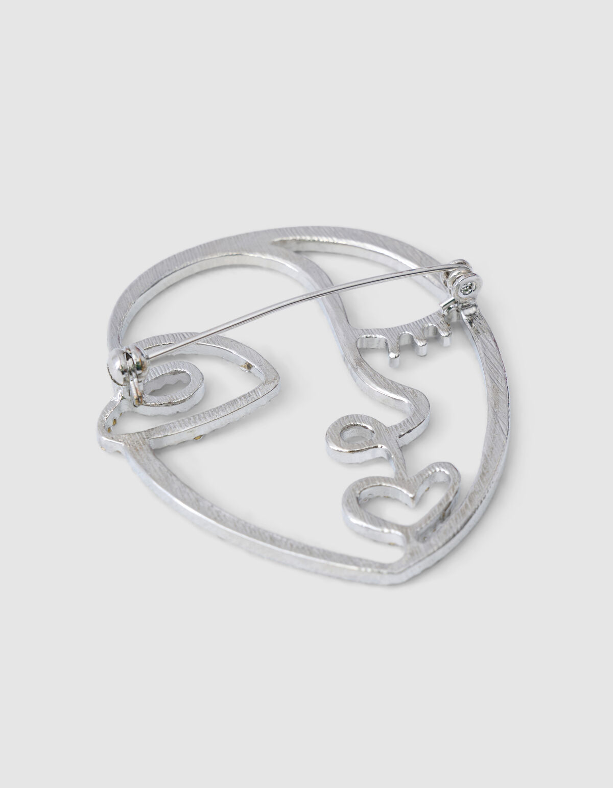 Strassgesicht Brosche Silber SHOEBY ACCESSOIRES