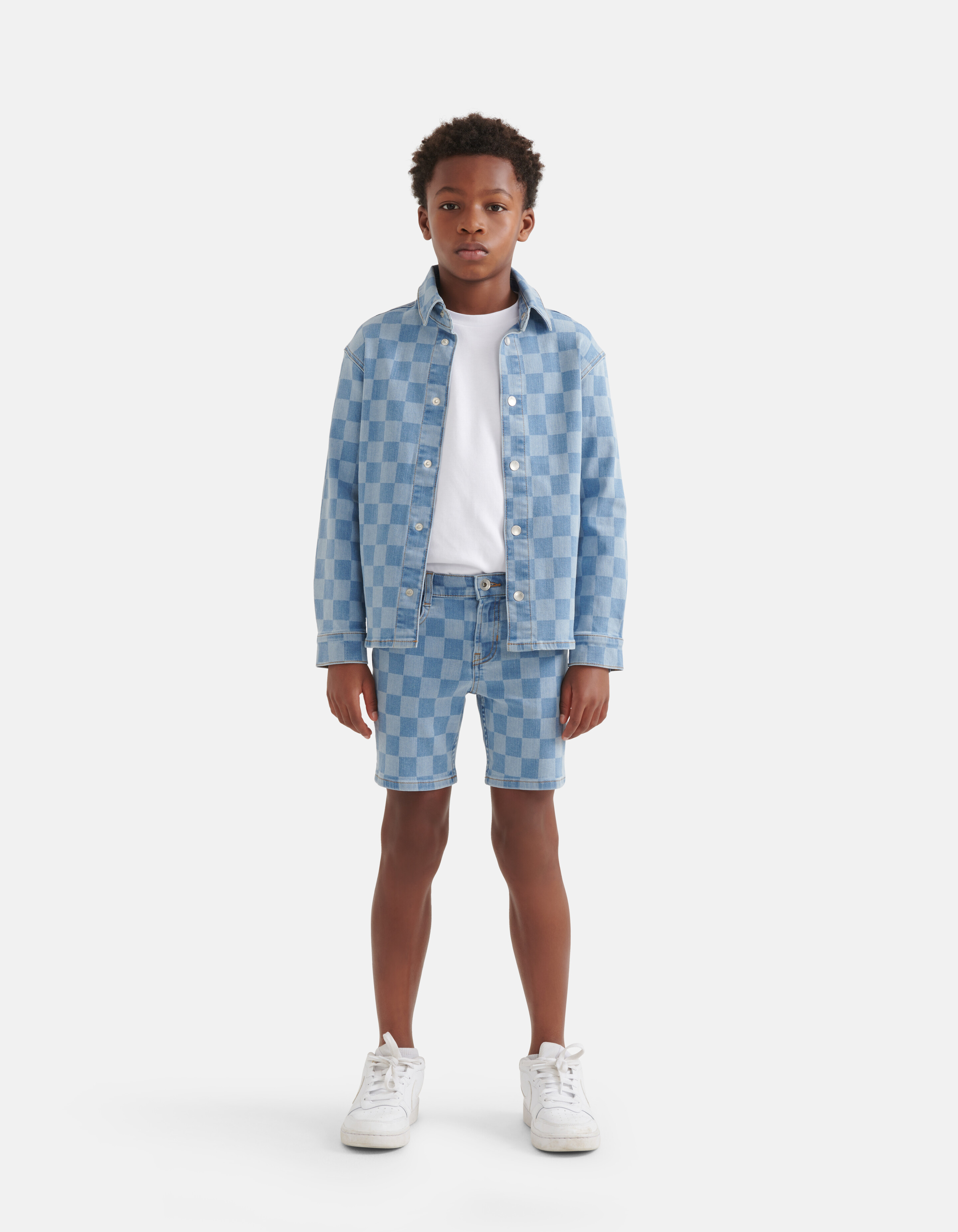 Karo-Denim-Kurzer Mittelstein SHOEBY BOYS