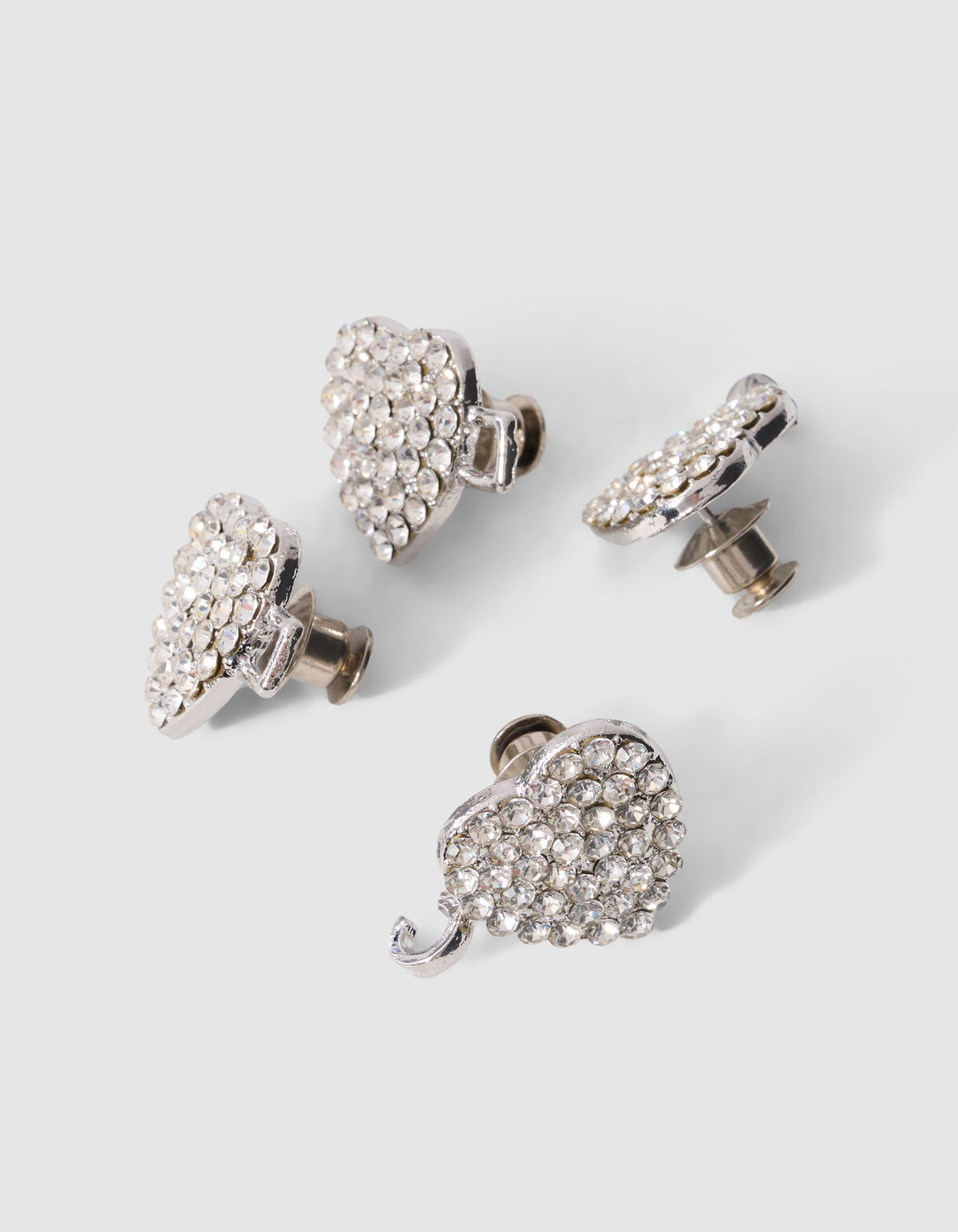 Jeans-Anstecker mit Strass-Herzen SHOEBY ACCESSOIRES