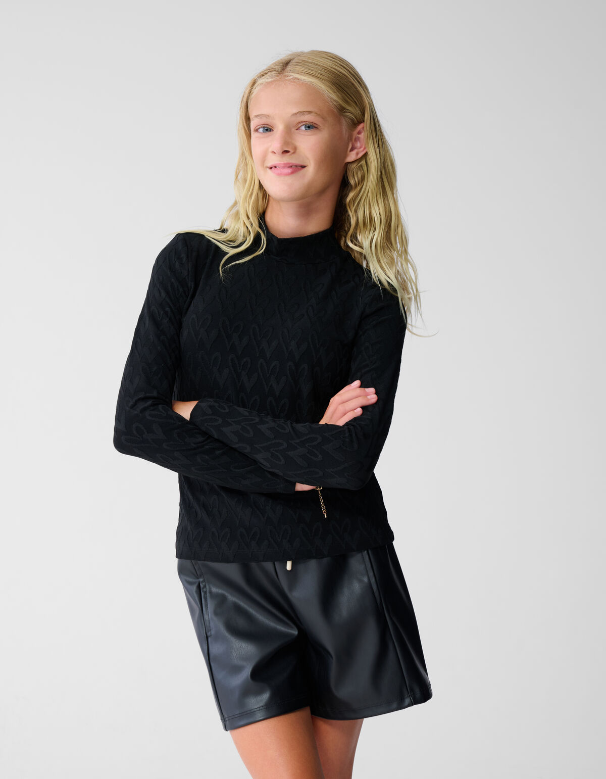 All-Over Herz Oberteil Schwarz SHOEBY GIRLS