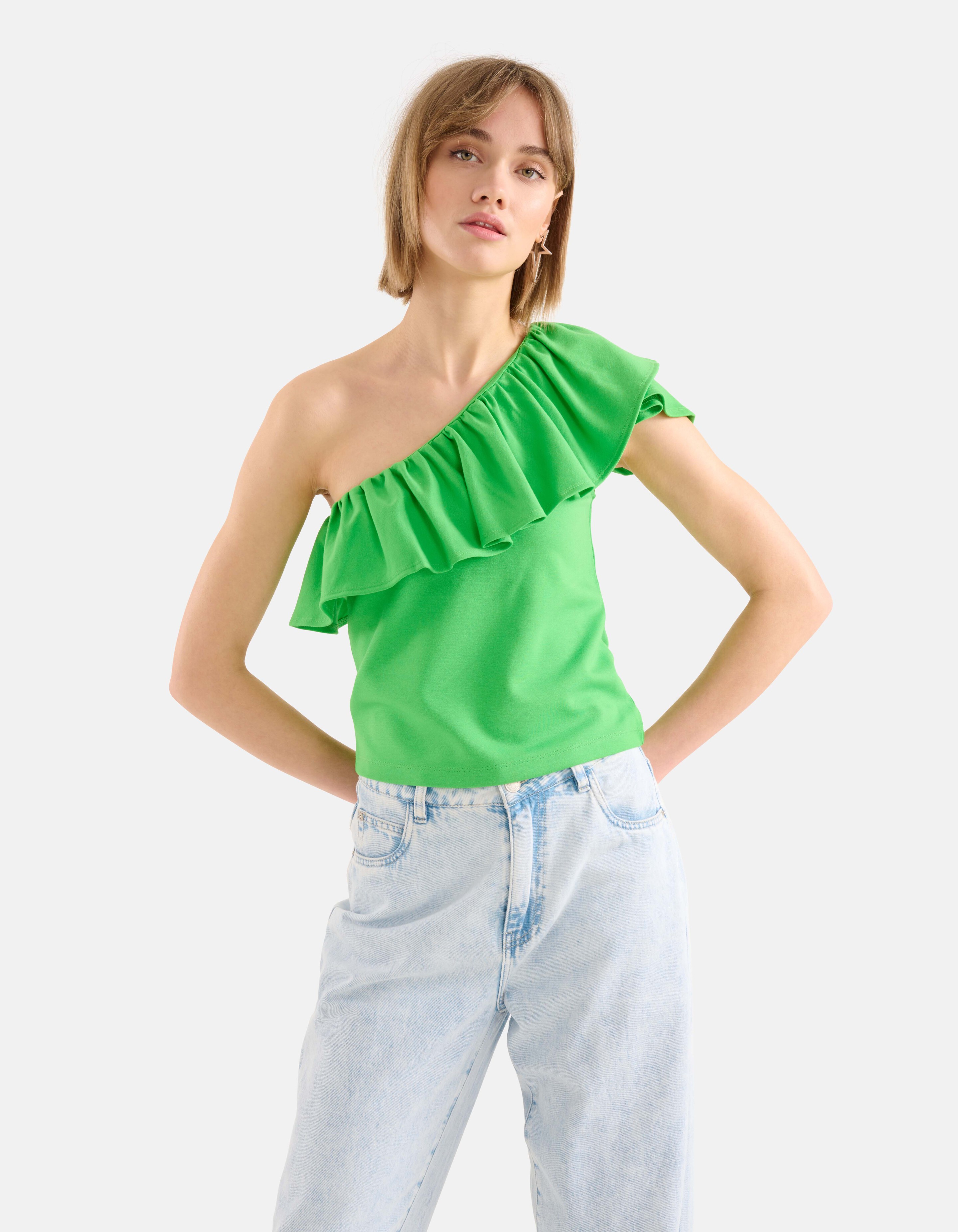 Rüschen-Top Grün SHOEBY WOMEN