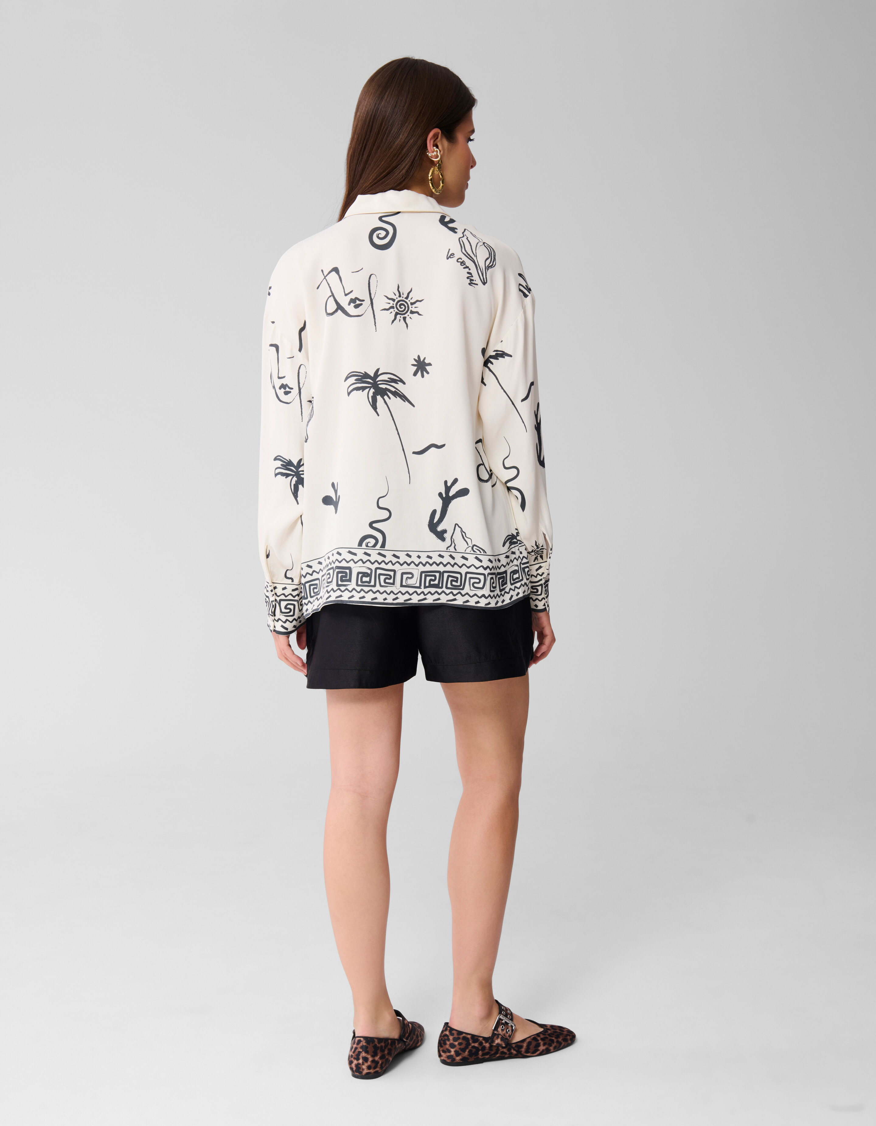 bedruckten Dessertbluse Schwarz/Weiß SHOEBY WOMEN