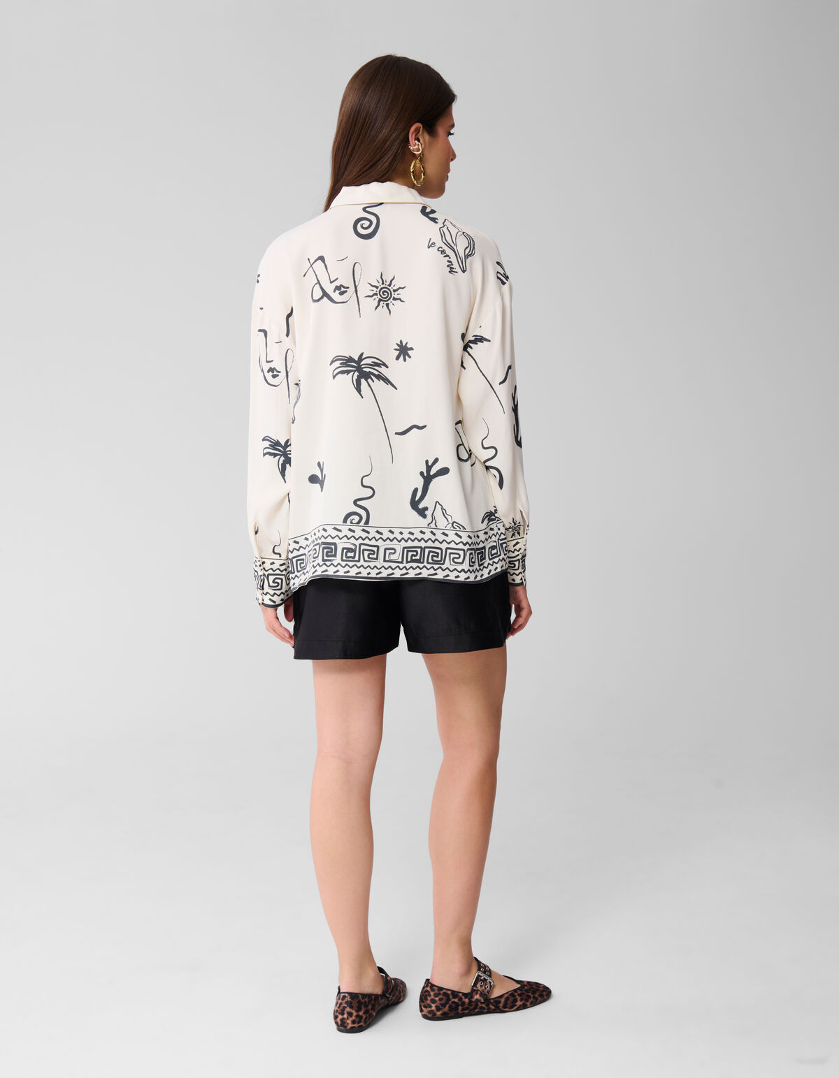 bedruckten Dessertbluse Schwarz/Weiß SHOEBY WOMEN
