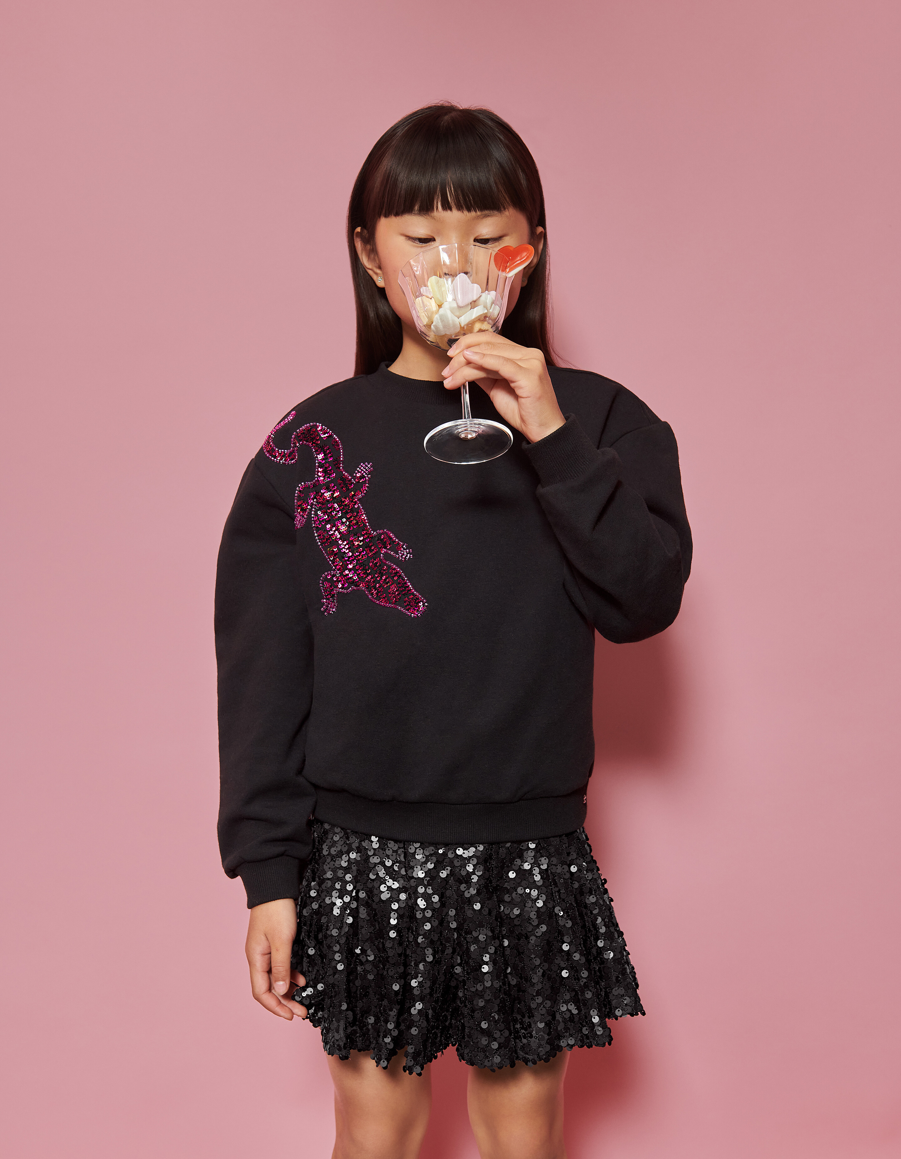 Paillettenrock Schwarz von Nicolette SHOEBY GIRLS