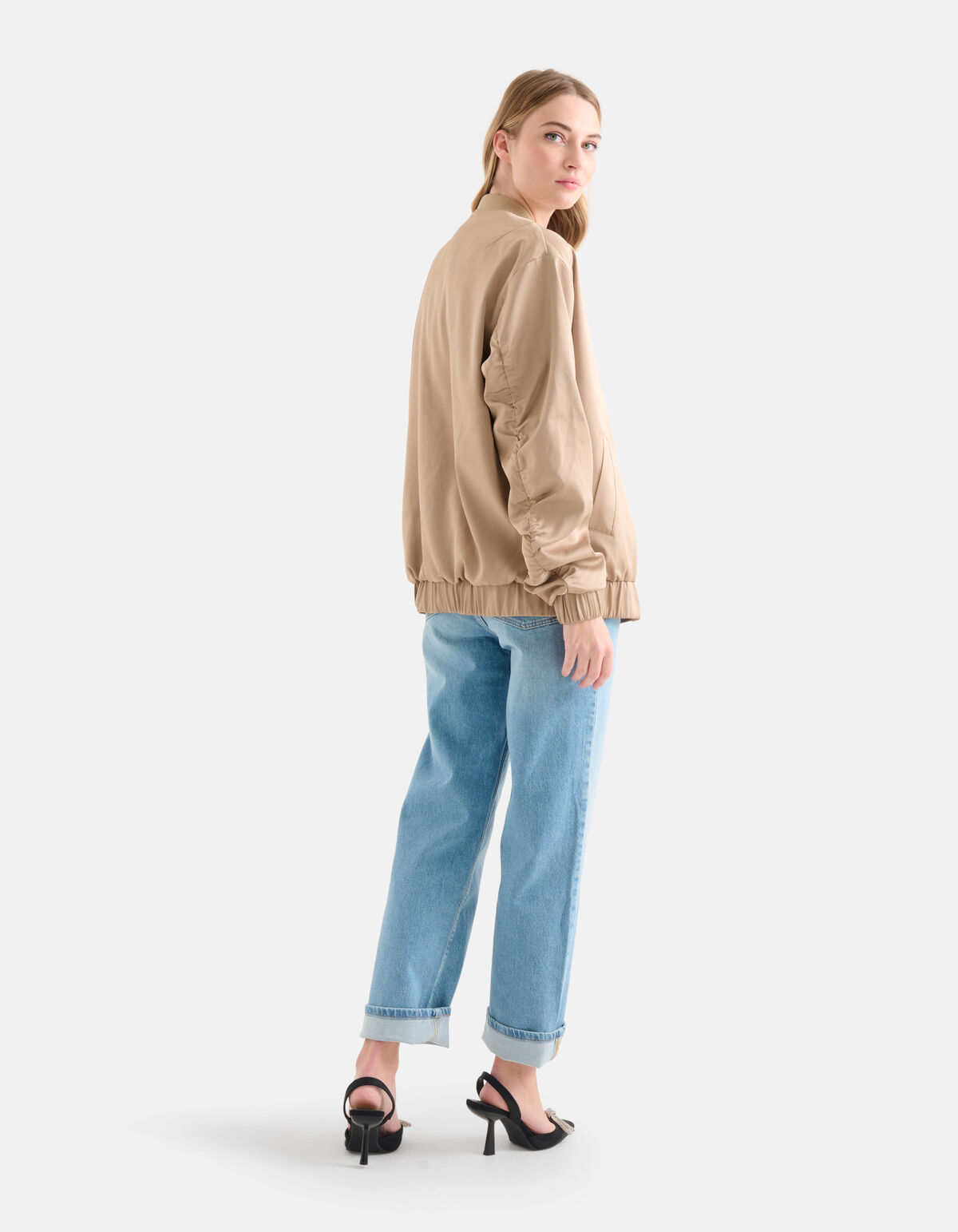 Satin Bomberjacke Beige SHOEBY WOMEN