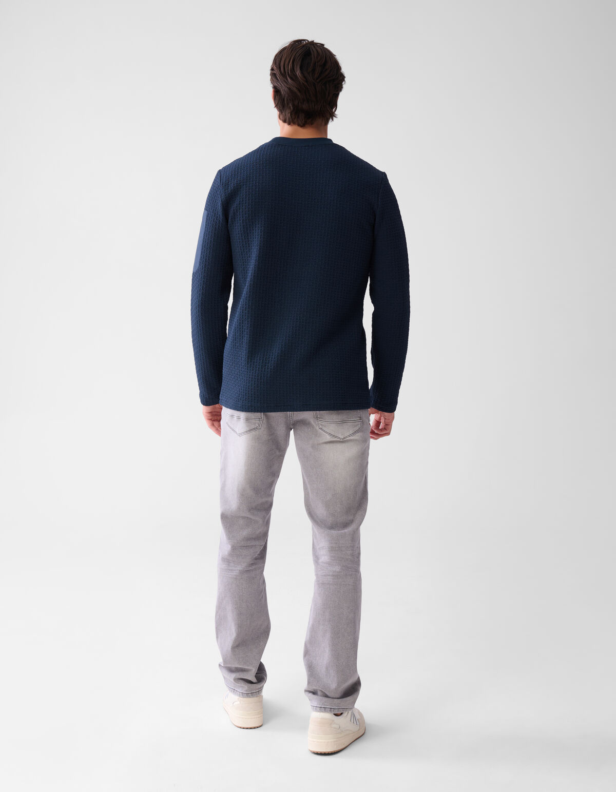 Jersey Structuur Longsleeve Donkerblauw SHOEBY MEN