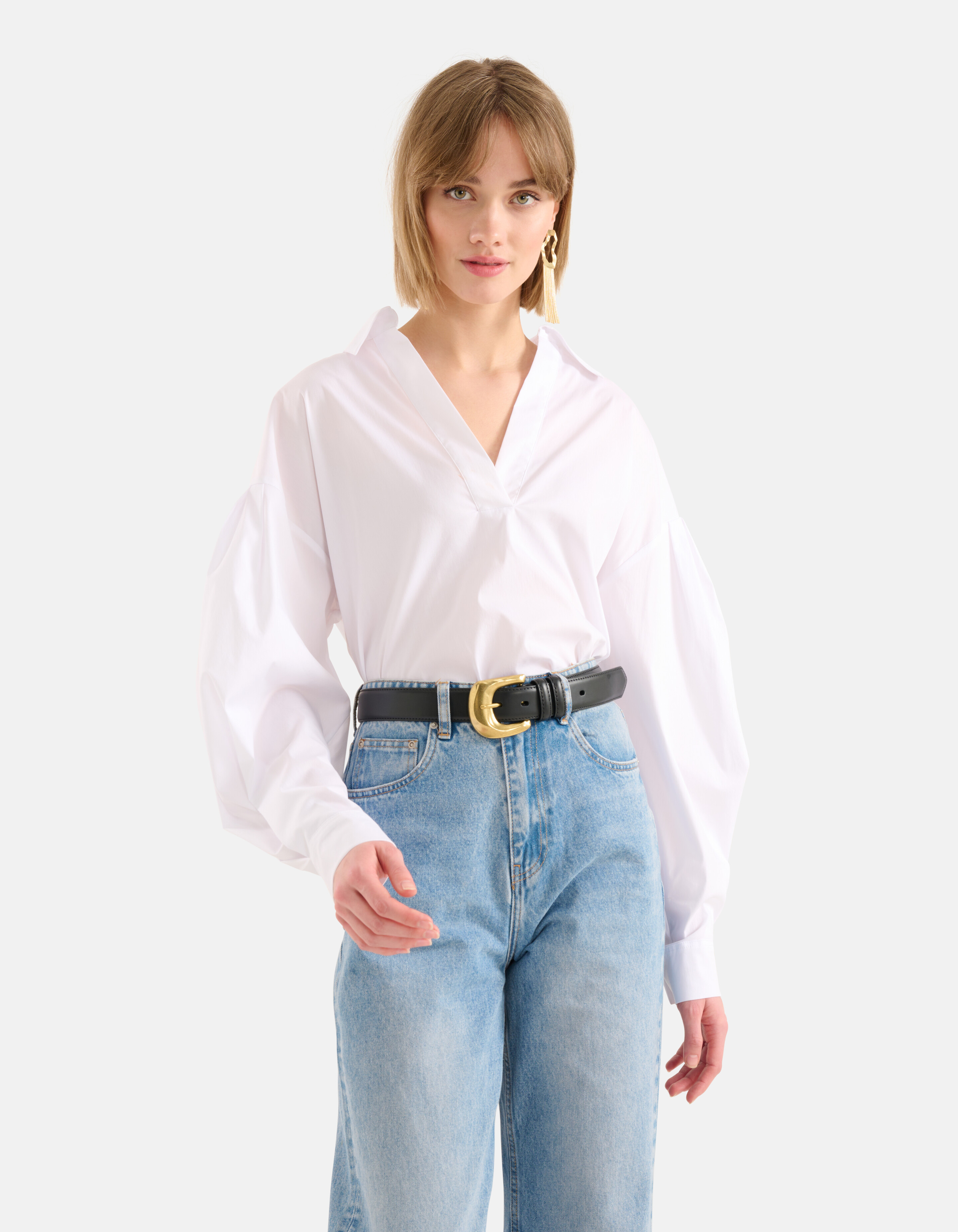 Popeline-Bluse Weiß SHOEBY WOMEN