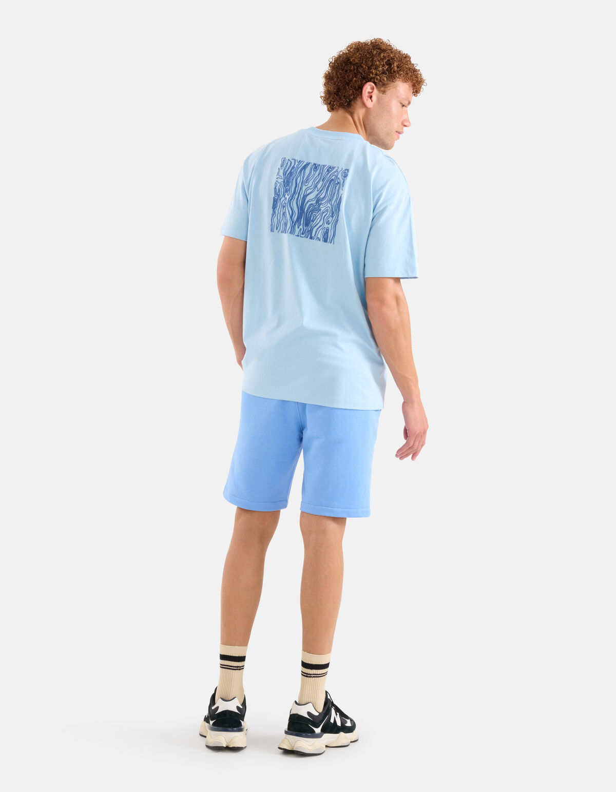 Stickerei-T-Shirt Blau SHOEBY MEN