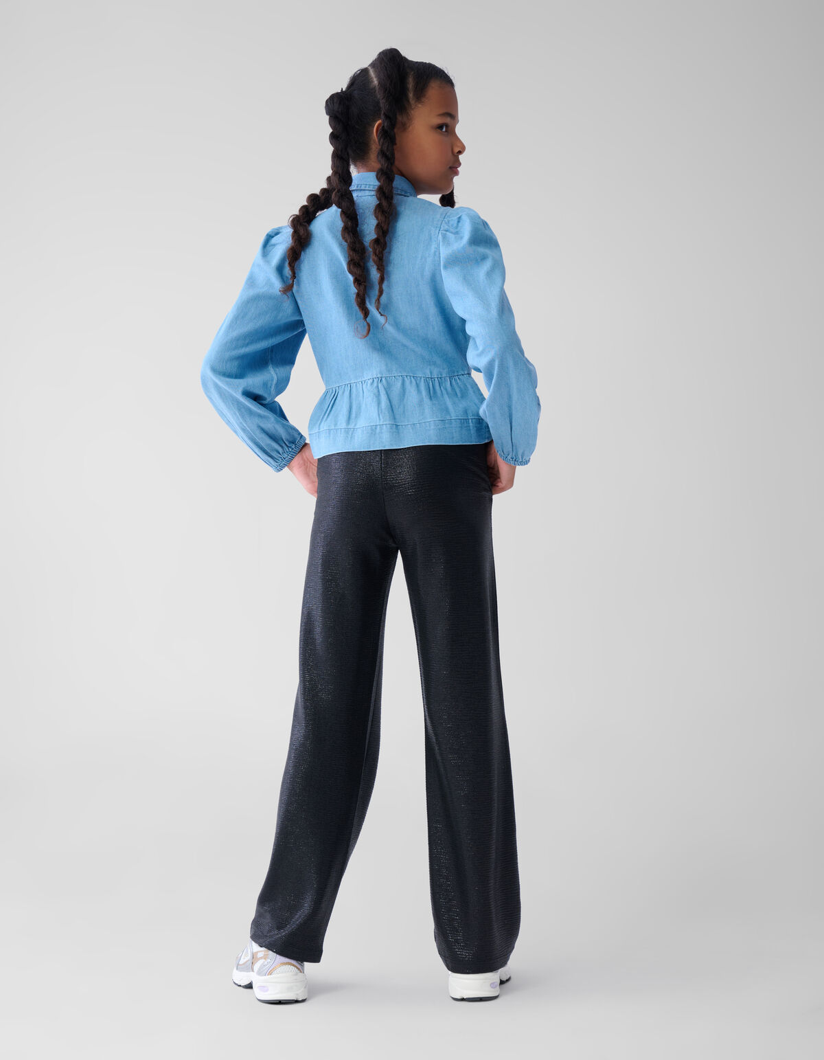 Metallische Hose mit weitem Bein Schwarz SHOEBY GIRLS