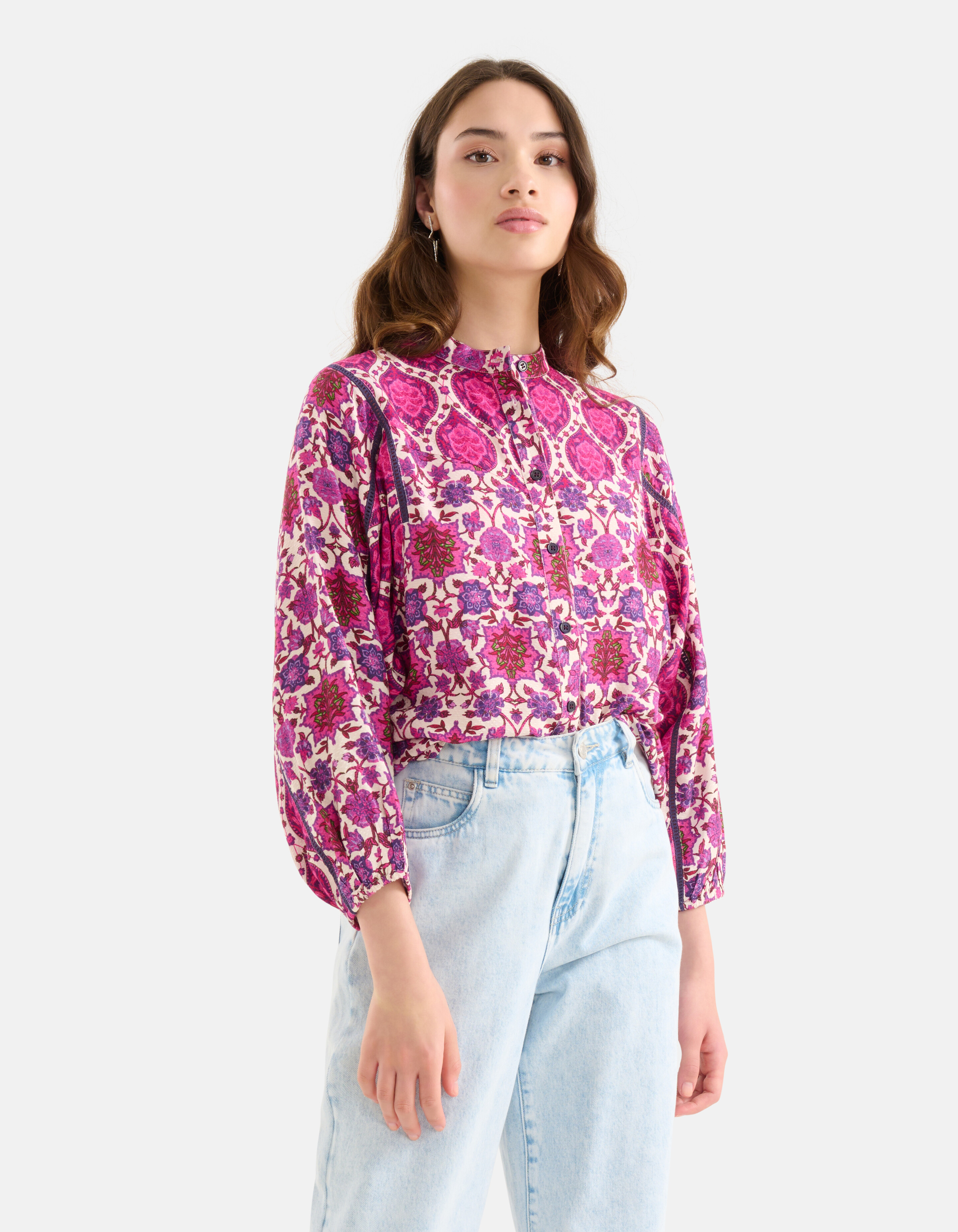 Grafik Print Bluse Lila SHOEBY WOMEN