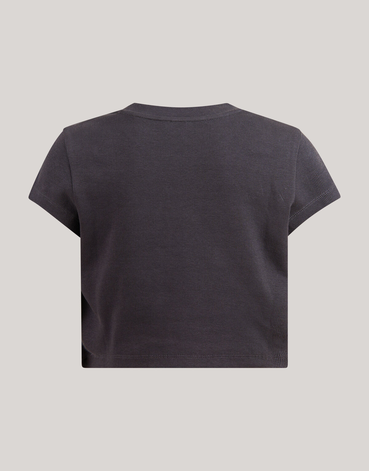 Geripptes Crop Top Dunkelgrau SHOEBY GIRLS
