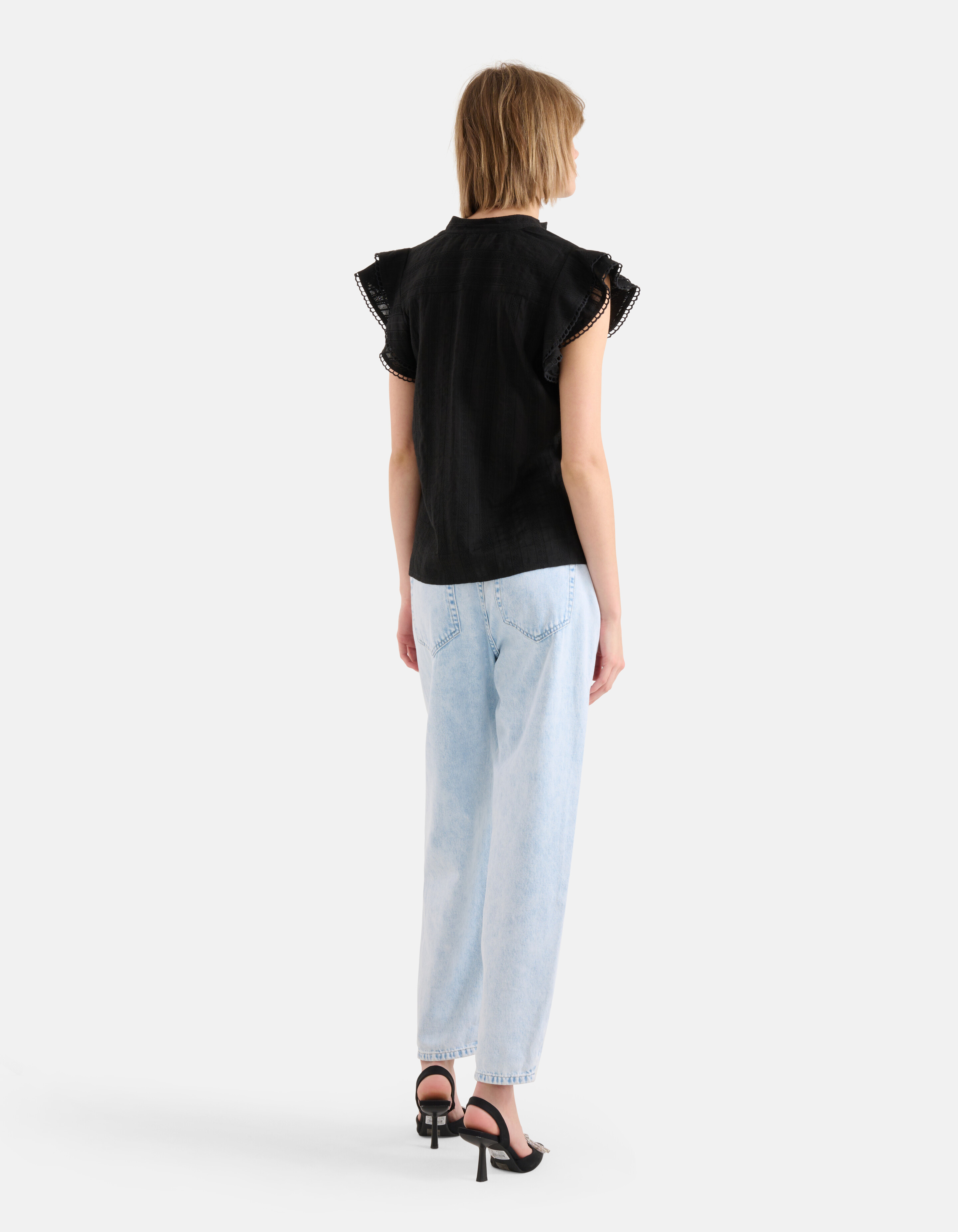 Besticktes Top Schwarz SHOEBY WOMEN