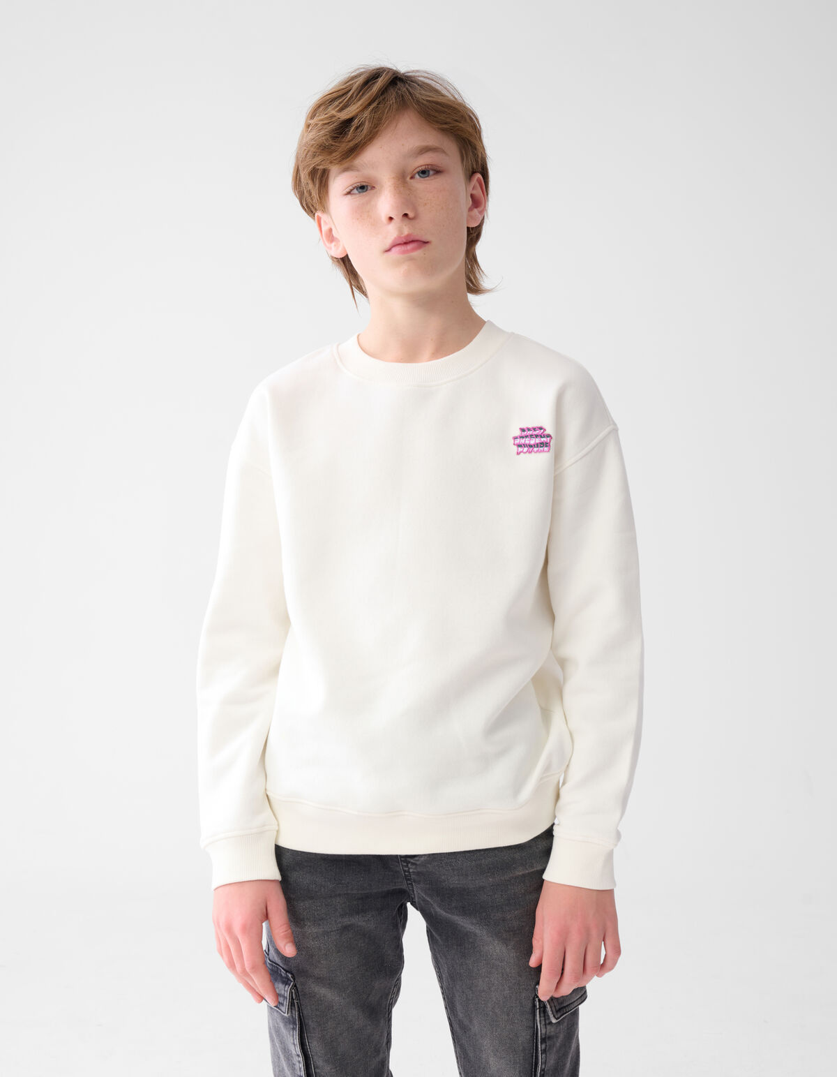 Textdruck Pullover Off White SHOEBY BOYS
