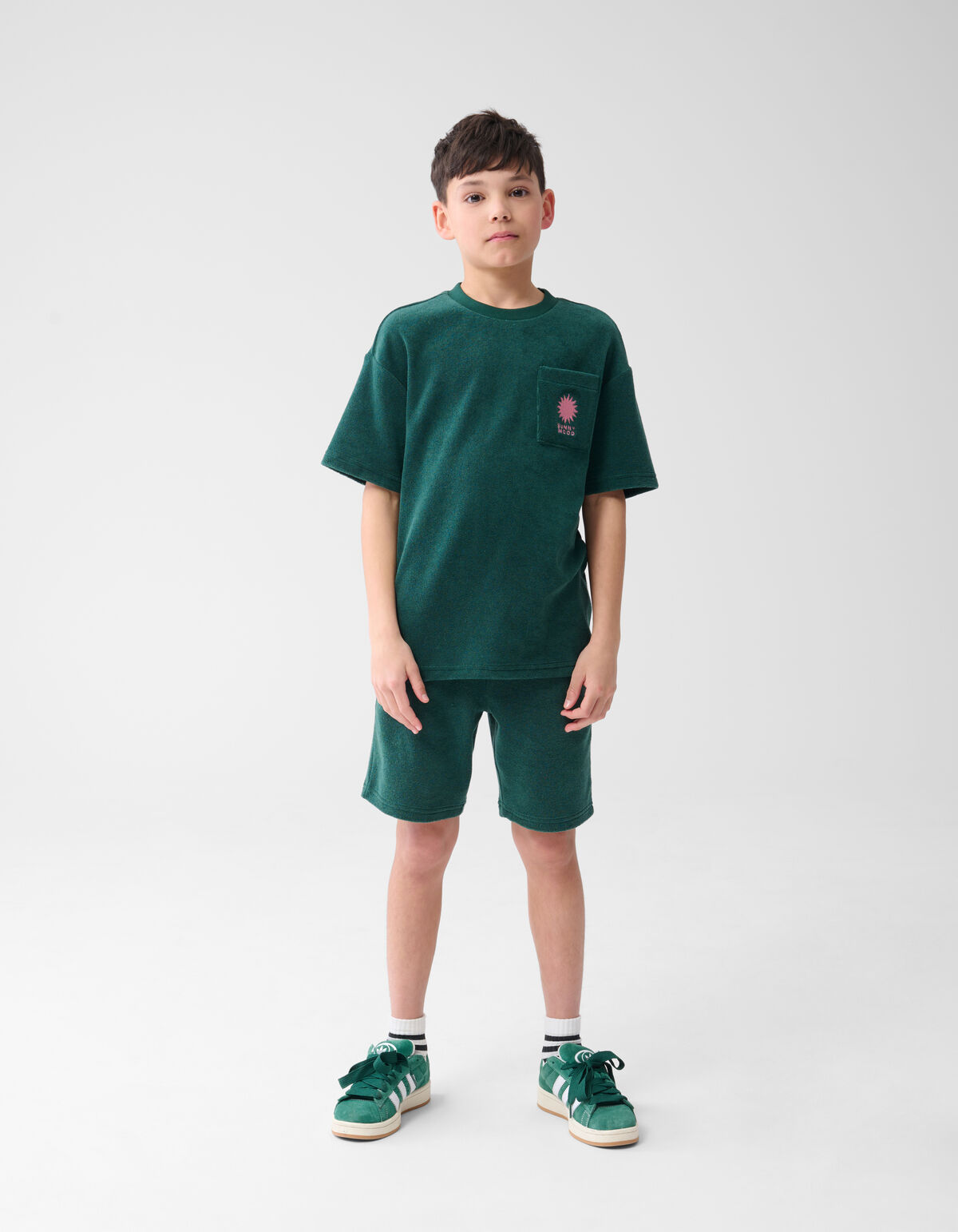 Towling T-shirt Dunkelgrün SHOEBY BOYS