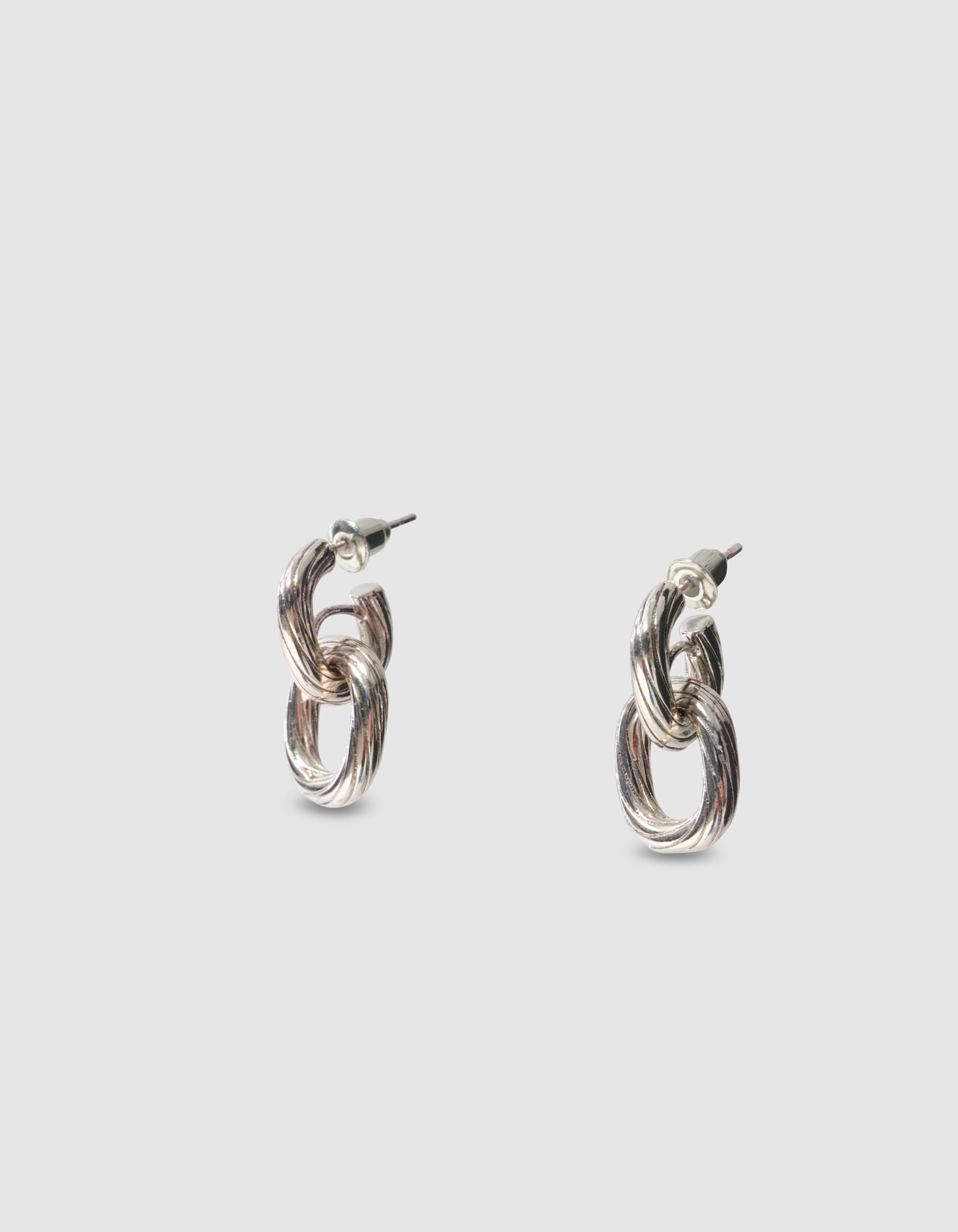 Kleine ovale Doppel-Ohrringe aus Silber SHOEBY ACCESSOIRES