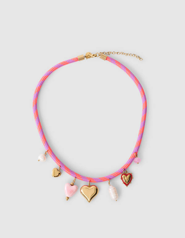 Herz Charme Halskette Rosa SHOEBY ACCESSOIRES
