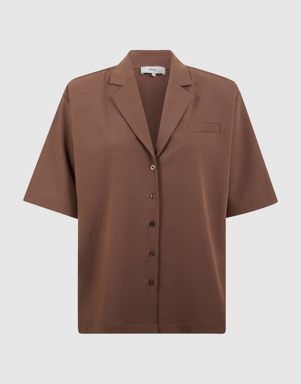 &Uuml;bergro&szlig;e Blazerbluse Braun von Fred SHOEBY WOMEN