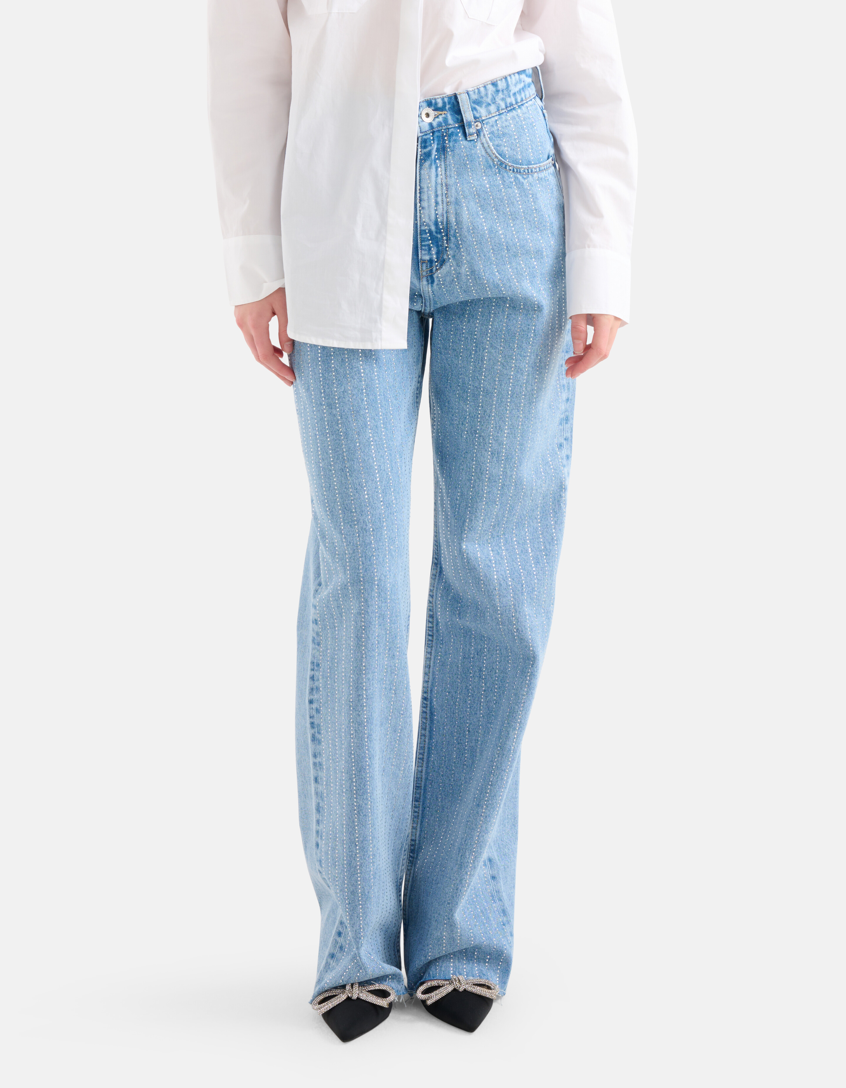 Strass Jeans mit weitem Bein Mediumstone L33 SHOEBY WOMEN