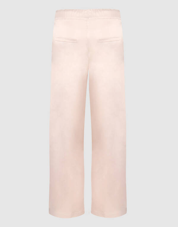 Satin Wide Leg Trousers Sand SHOEBY WOMEN
