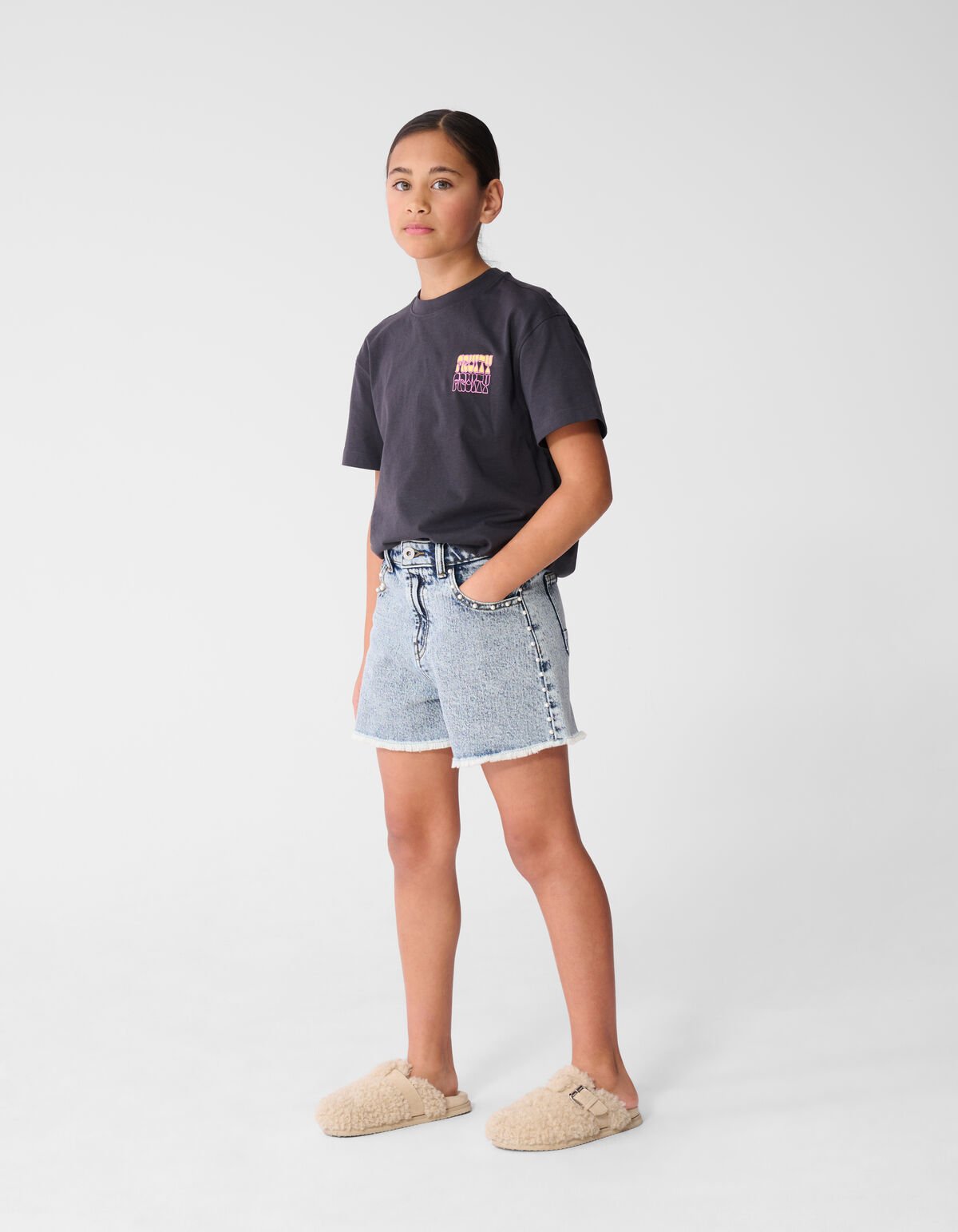 Fruity Artwork T-Shirt Dunkelgrau SHOEBY GIRLS