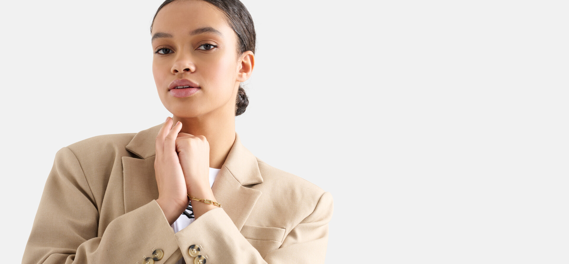 Chunky Quadratisches Armband Gold SHOEBY ACCESSOIRES