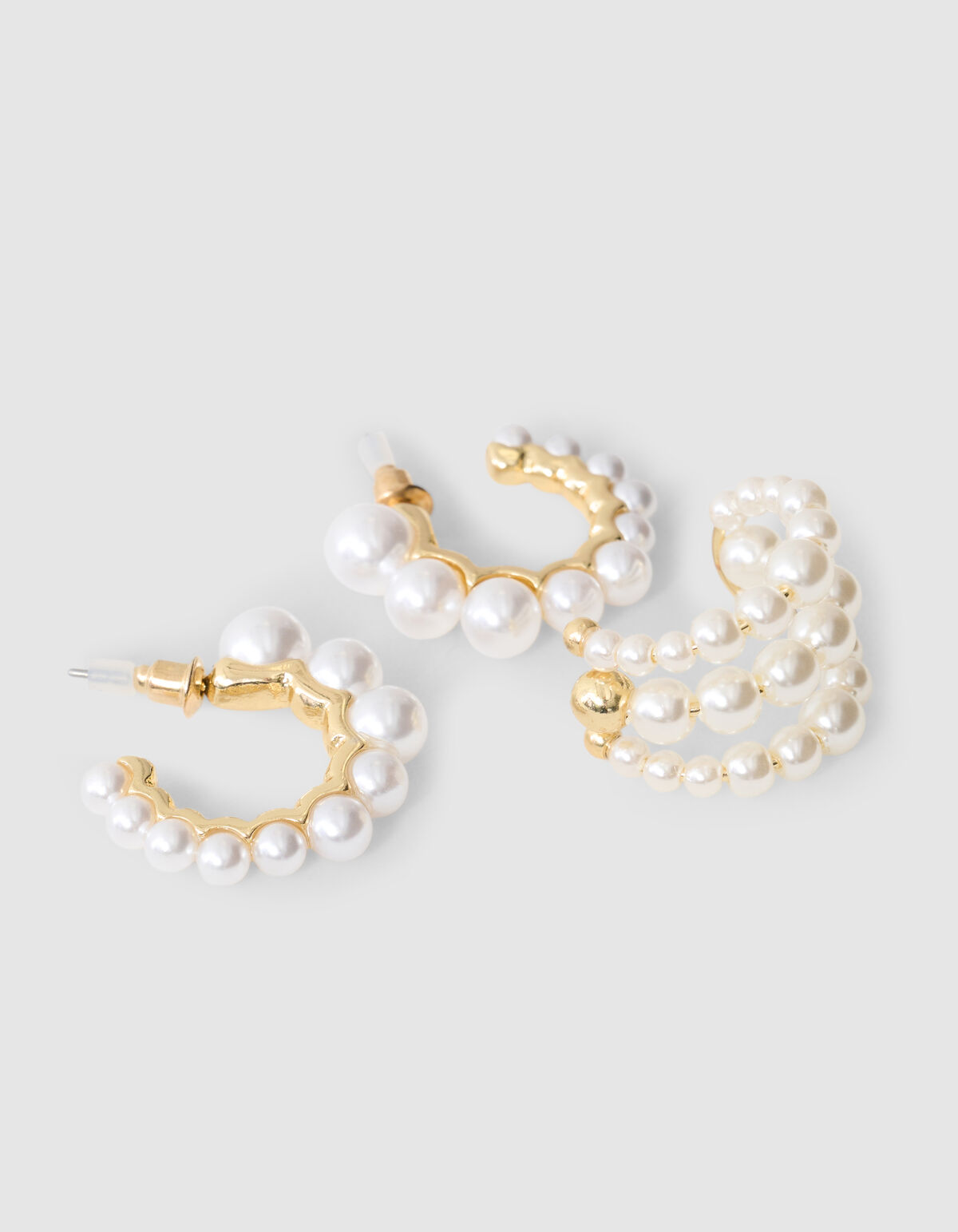 Perlenohrringe Set Gold SHOEBY ACCESSOIRES