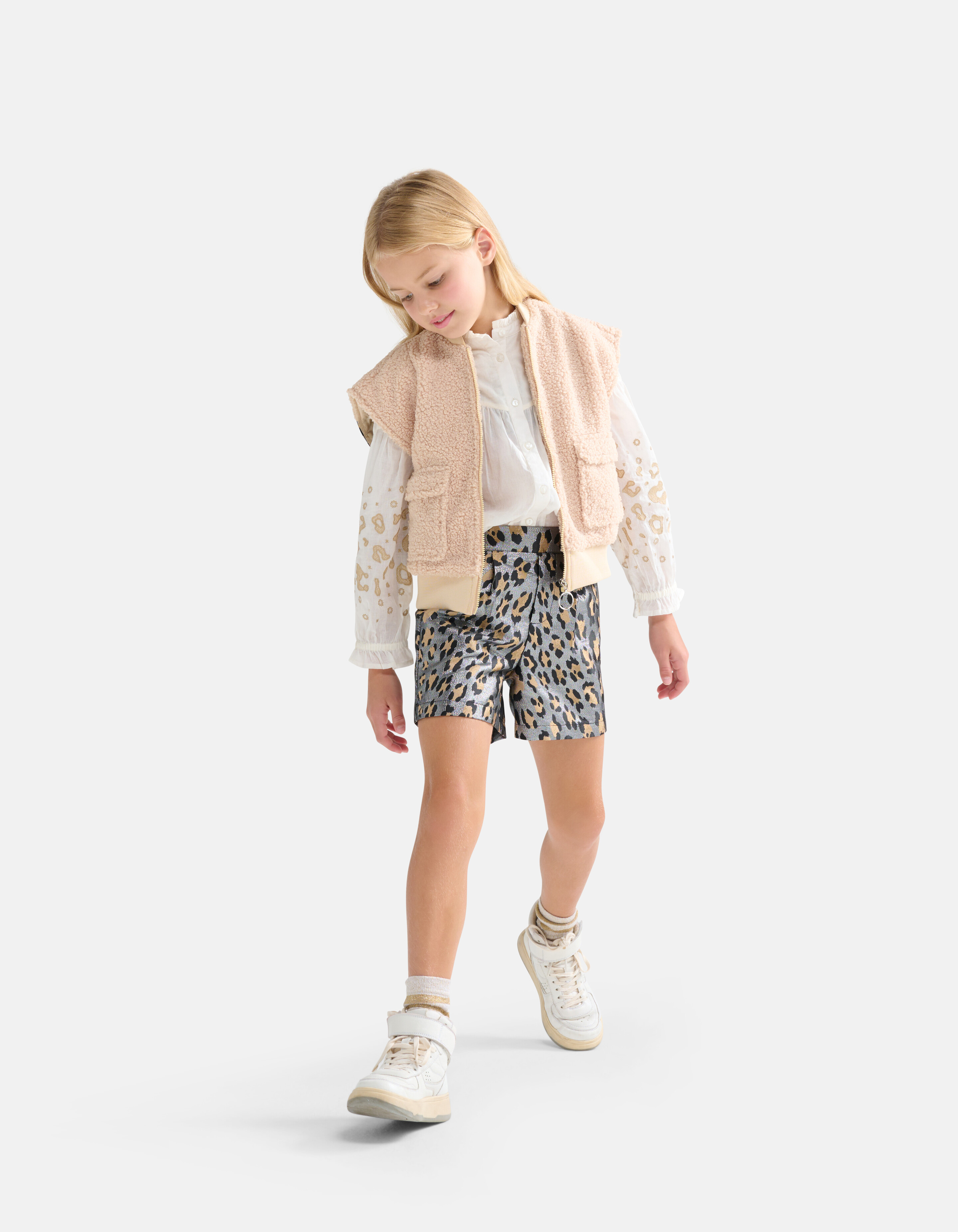 Teddyweste mit Leopardenmuster Off White SHOEBY GIRLS