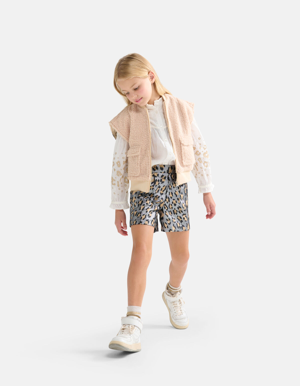 Teddyweste mit Leopardenmuster Off White SHOEBY GIRLS