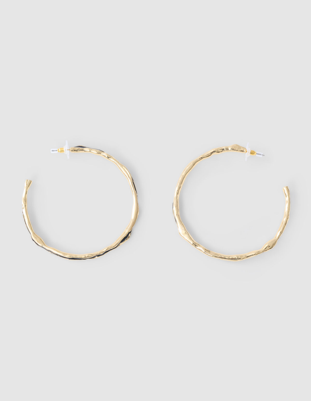 Geh&auml;mmerte Reif-Ohrringe Gold SHOEBY ACCESSOIRES