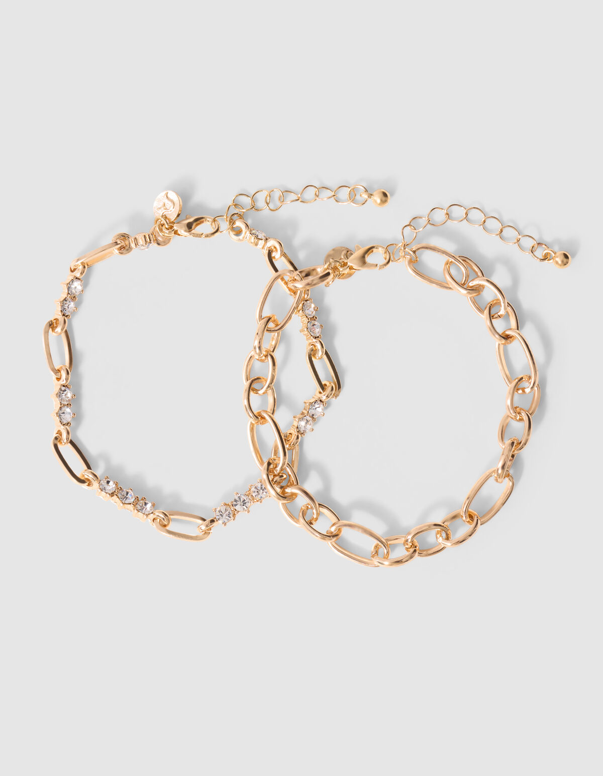 Double Layer Strass Armband Gold SHOEBY ACCESSOIRES