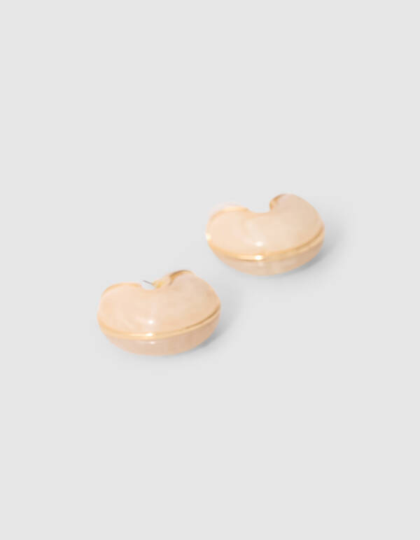 Halbkreis-Ohrringe Gebrochenes Wei&szlig; SHOEBY ACCESSOIRES