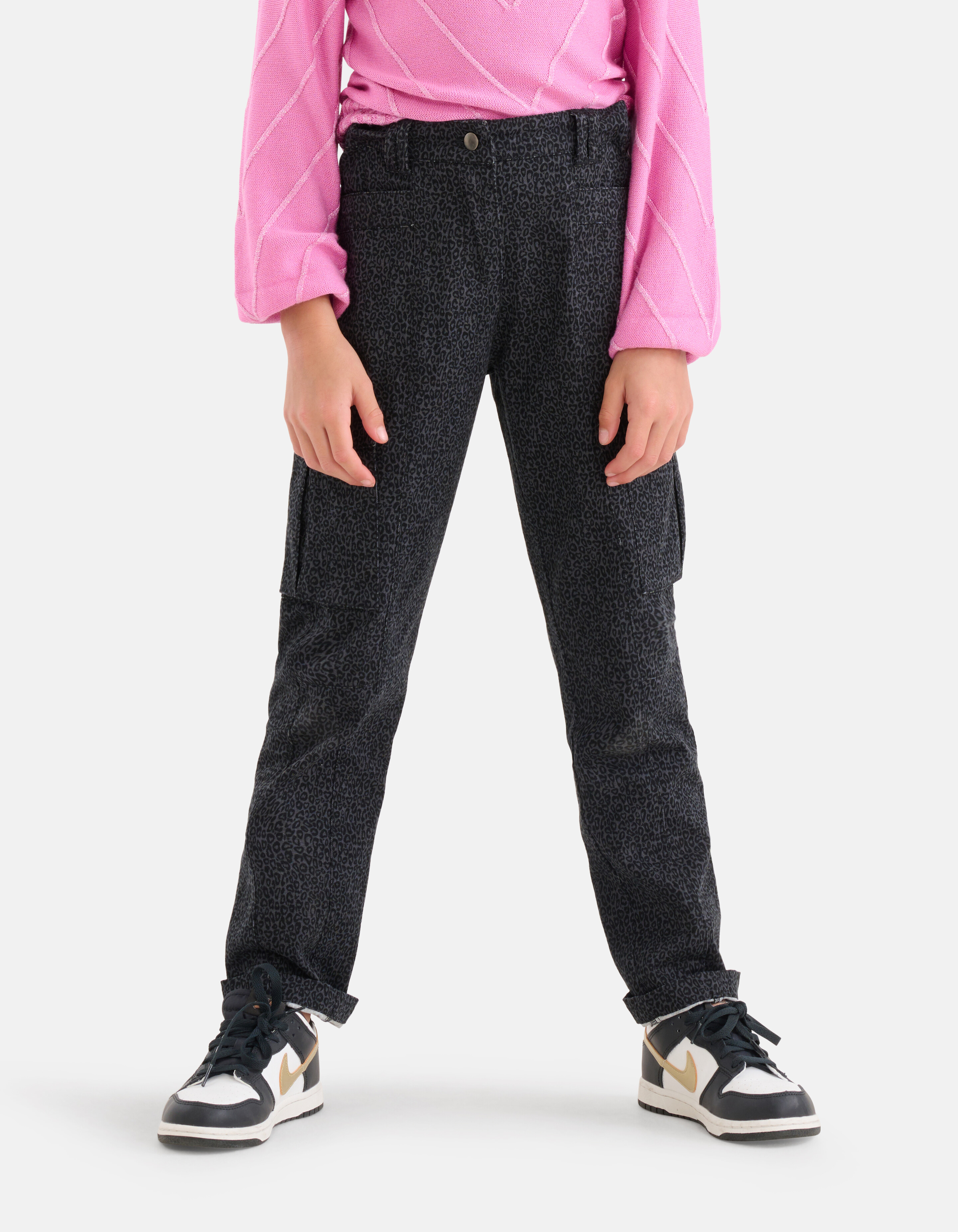 Cargo-Hose mit Leopardenmuster Dunkelgrau SHOEBY GIRLS