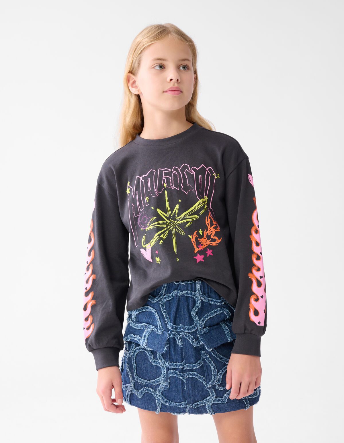 Flame T-shirt Dunkelgrau SHOEBY GIRLS