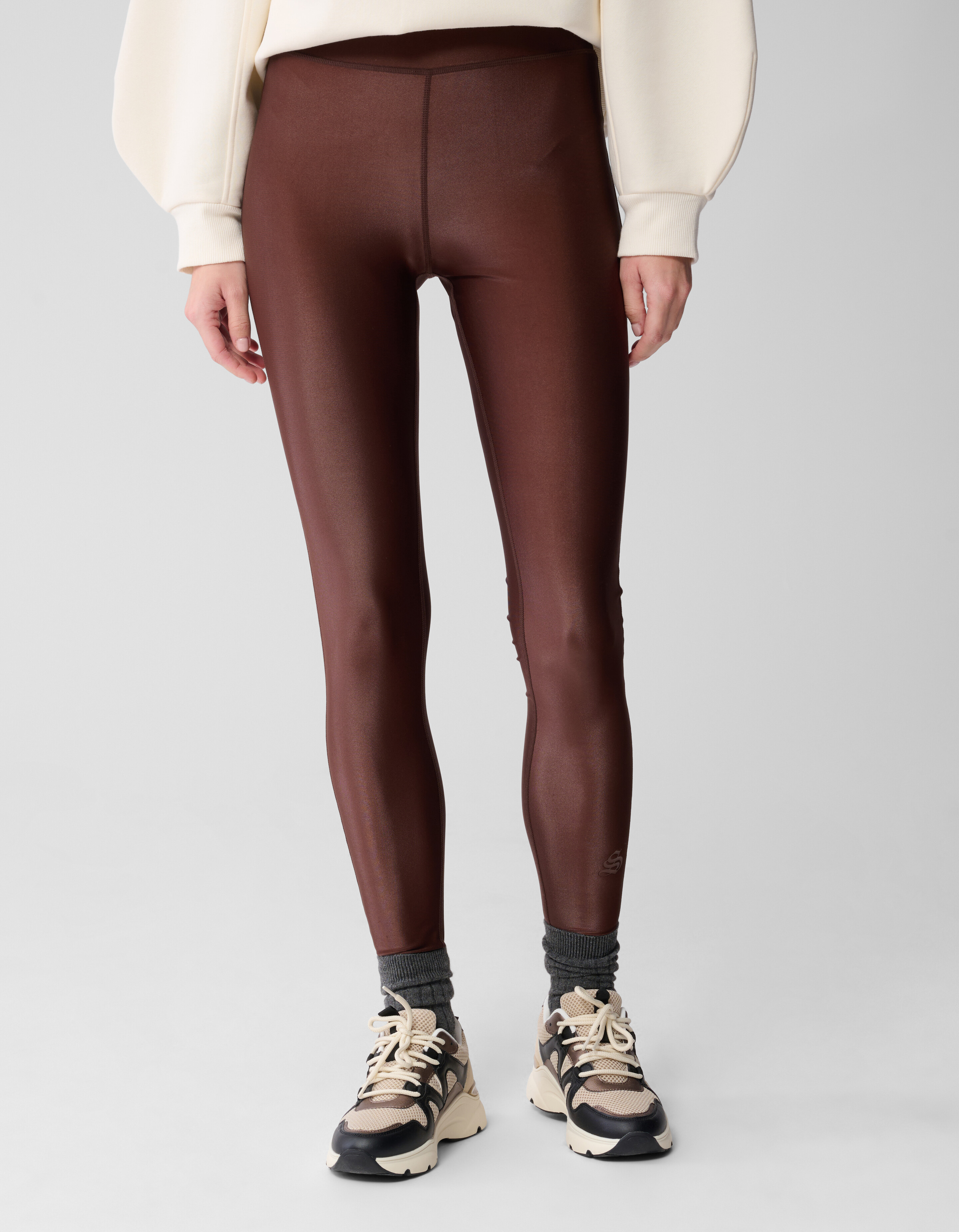 Glänzende Leggings Braun SHOEBY WOMEN