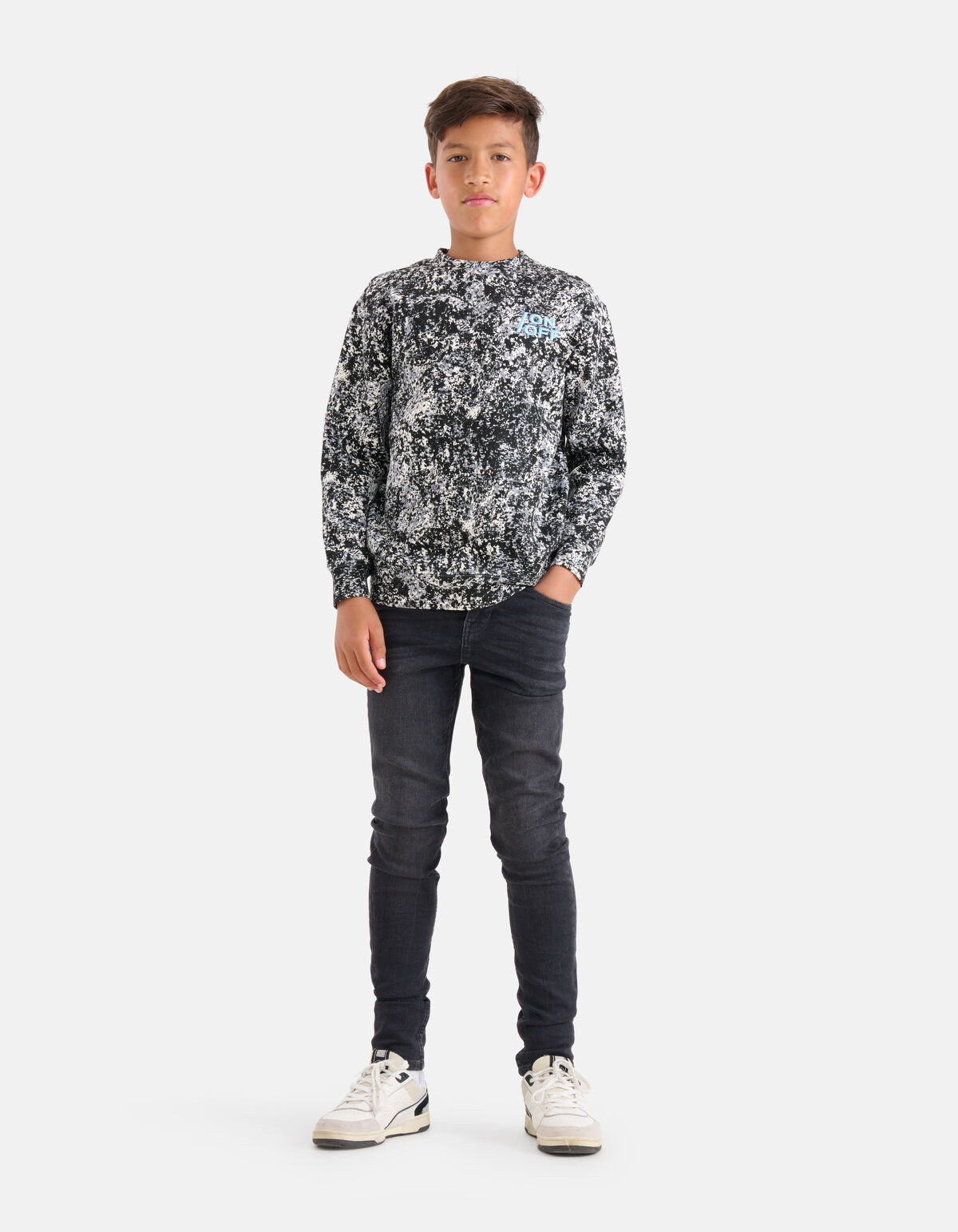Bedruckter Pullover Schwarz/Weiß SHOEBY BOYS