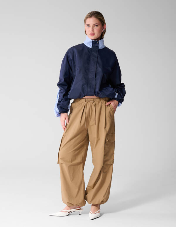 Weit geschnittene Cargohose Sand SHOEBY WOMEN