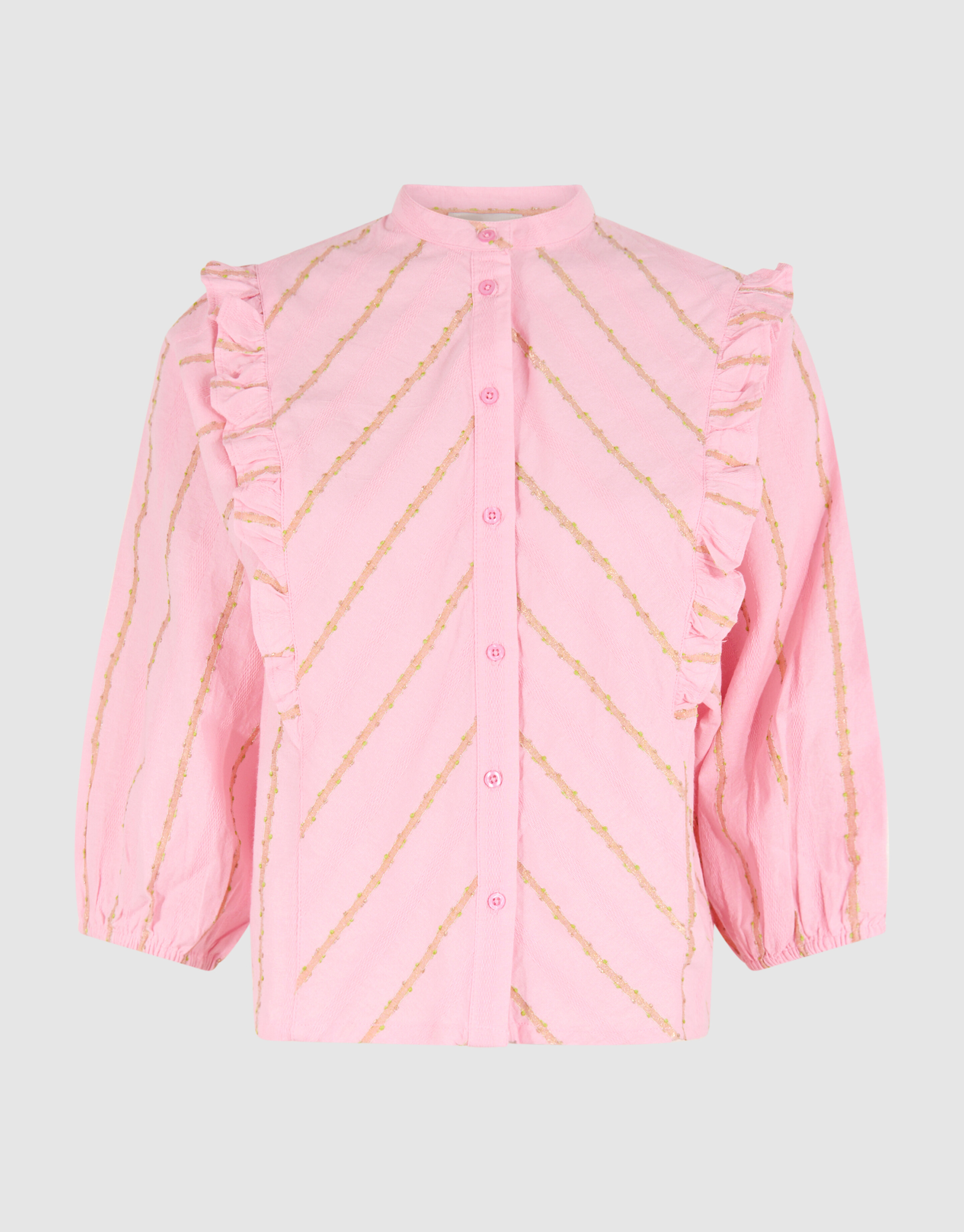 Jacquard-Rüschenbluse Rosa SHOEBY WOMEN