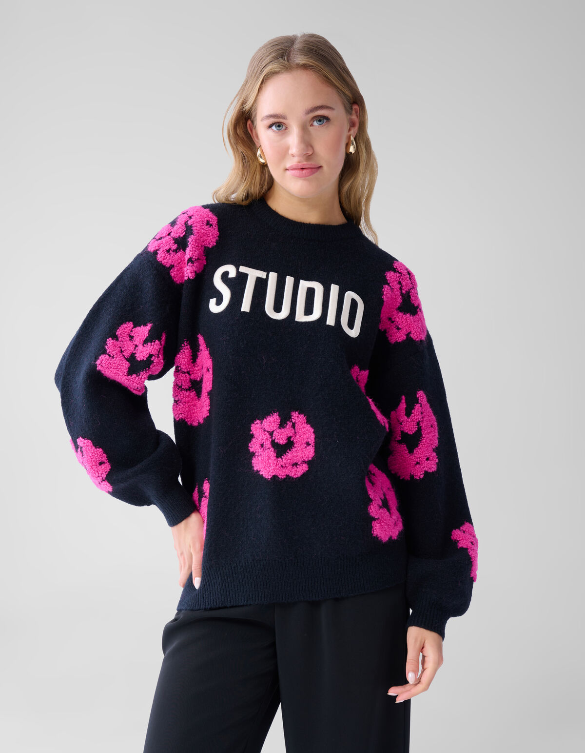 Kontrast-Pullover Schwarz SHOEBY WOMEN