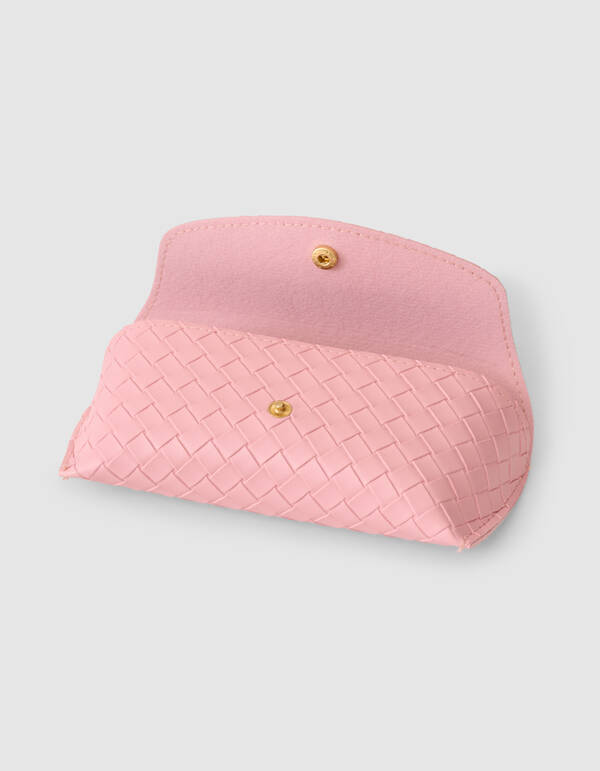 Geflochtenes Sonnenbrillenetui Hellrosa SHOEBY ACCESSOIRES